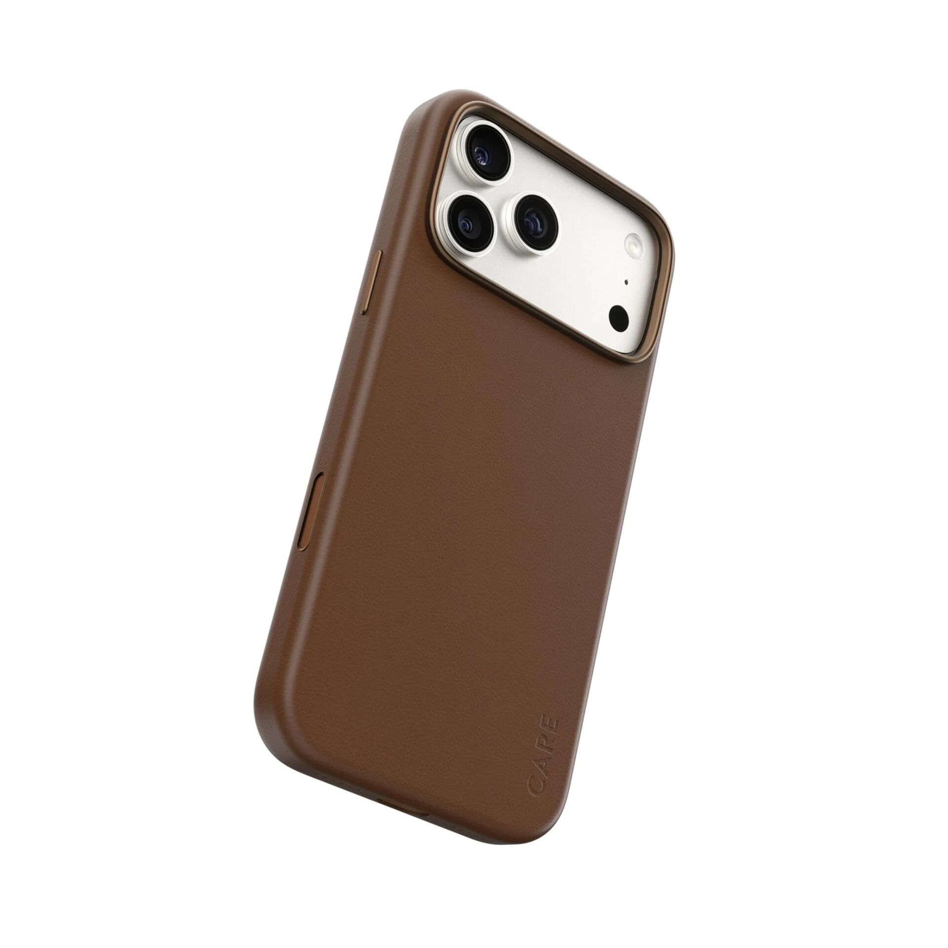iPhone-Hülle, braunes Leder, Handyhülle, Dreifach-Kamera Ausschnitt, weiches Leder