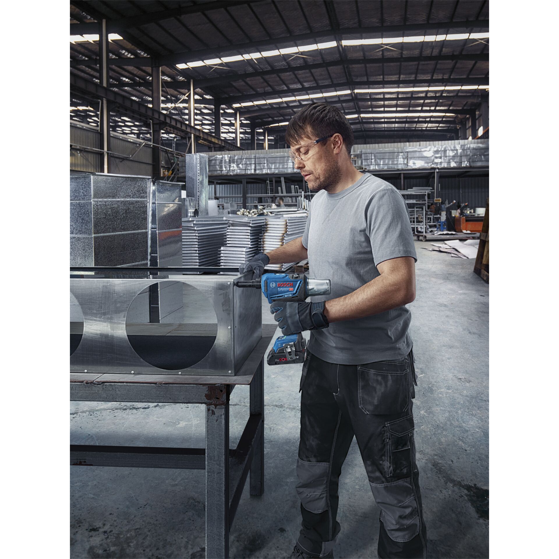 Fabrik, Handschuh, Herstellung, Mann, Person