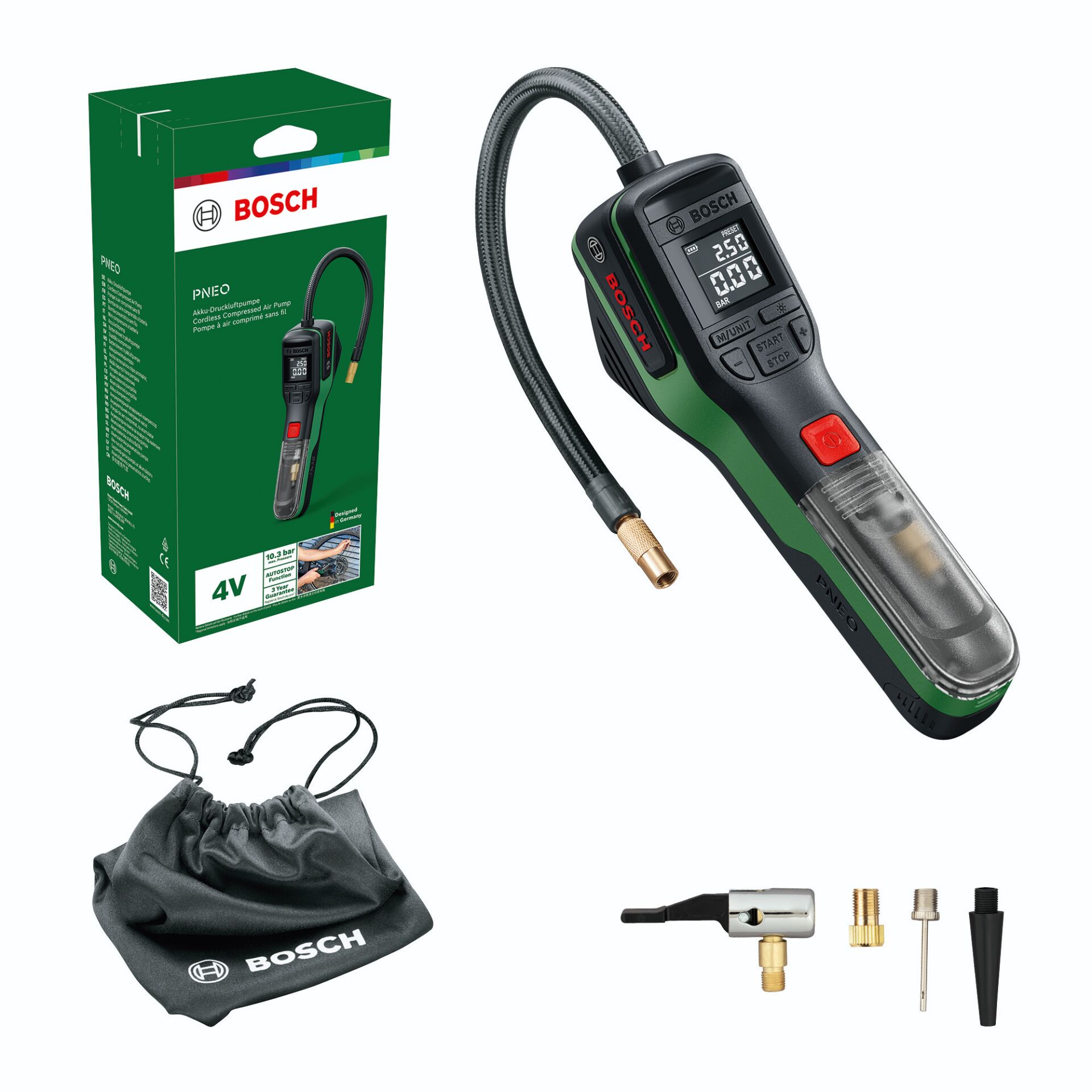 Vakuumpumpe, Druckmessgerät, Bosch, 4V, Zubehörset