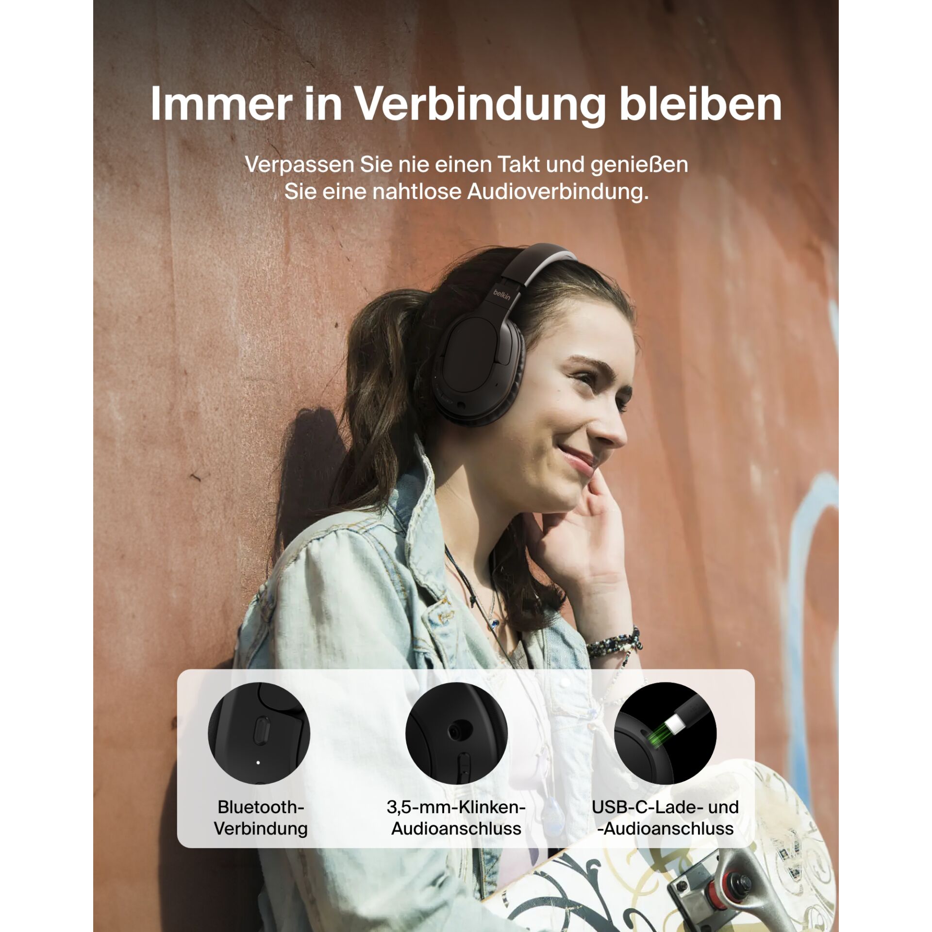 Werbung, Kopfhörer, Plakat, Person, Kopf