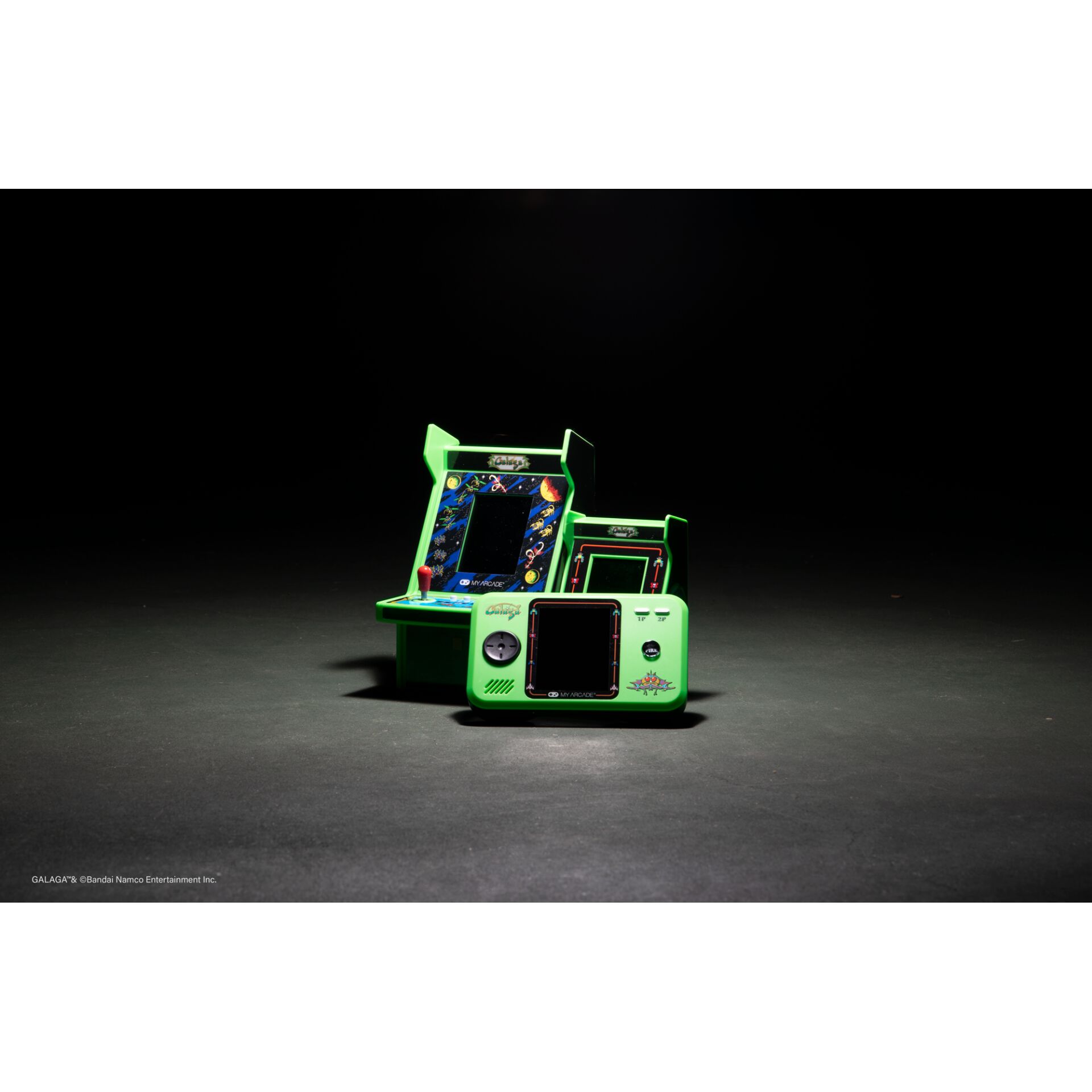 Arcade-Kabine, Mini-Arcade, Grünes Arcade, Retro-Spiel, Tragbares Konsol