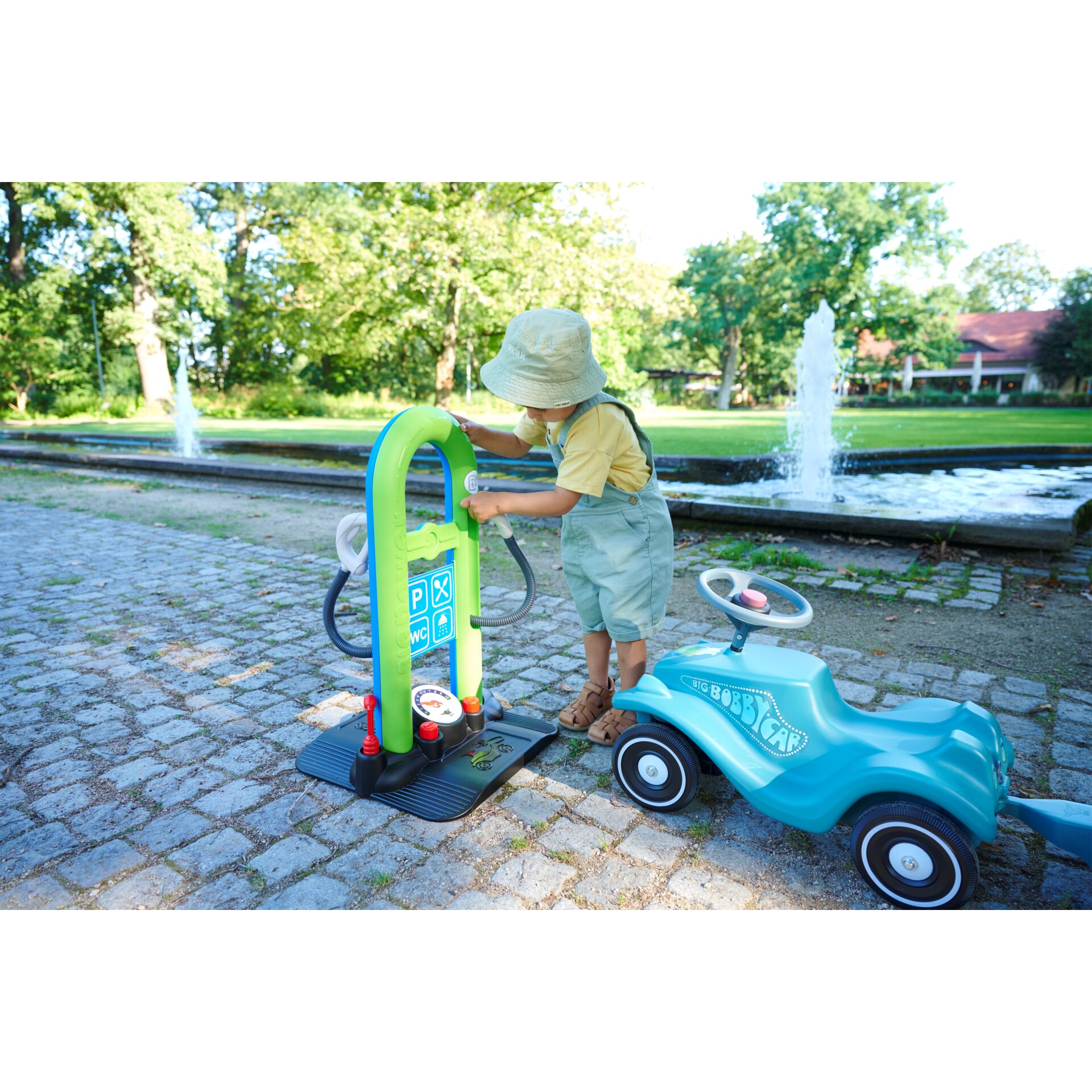 Portrait, Springbrunnen, Sandale, Gras, Park