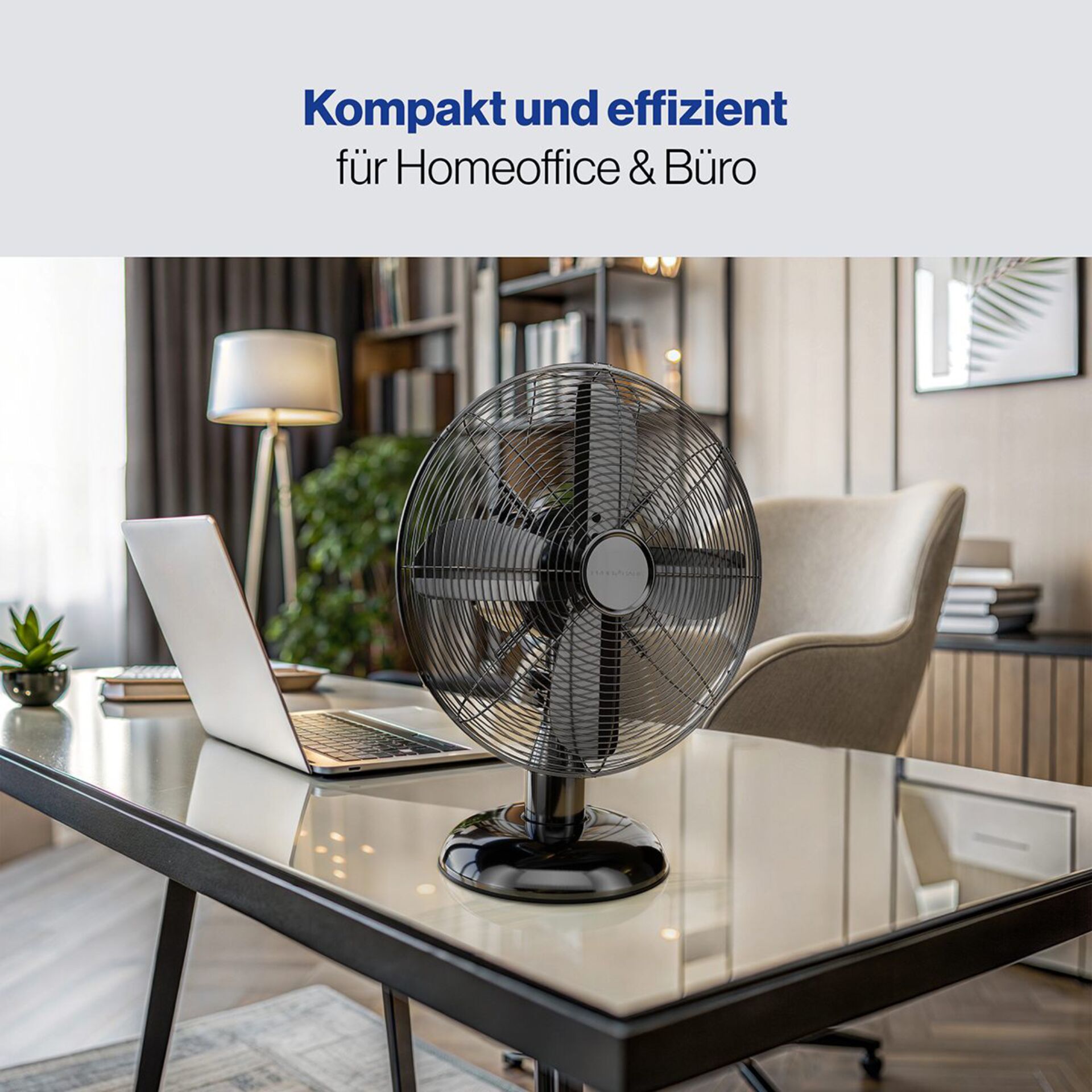 Ventilator, Tischventilator, Schreibtisch, Metall, Schwarz