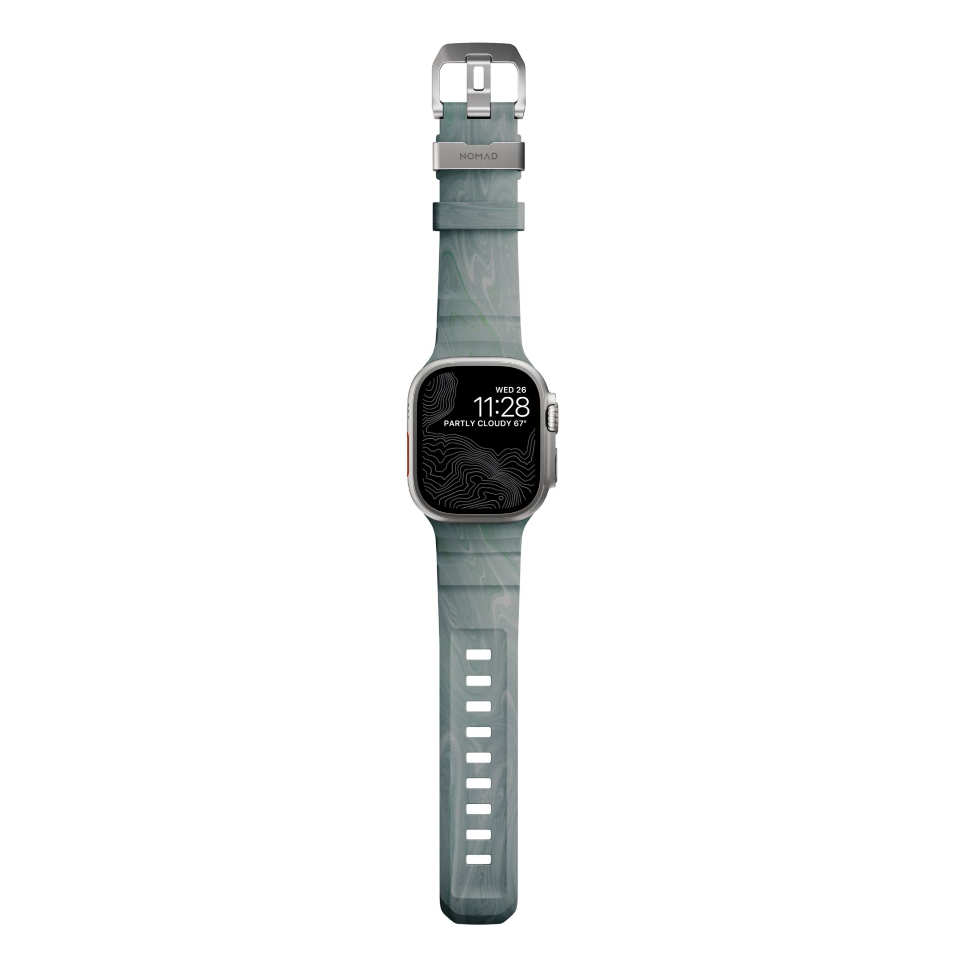 Smartwatch, Armbanduhr, Marmor Muster, Blaugrün, Silikonarmband