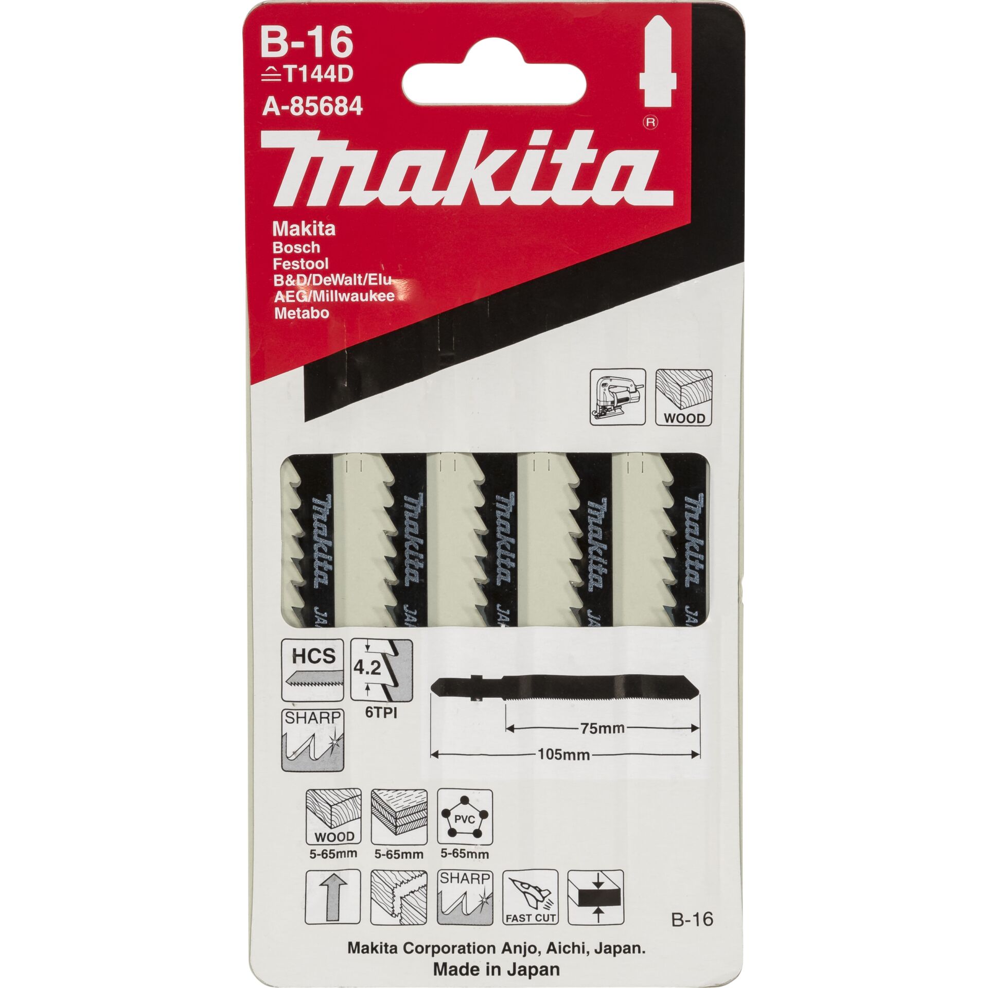 Makita A-85684  Stichsägeblatt B-16