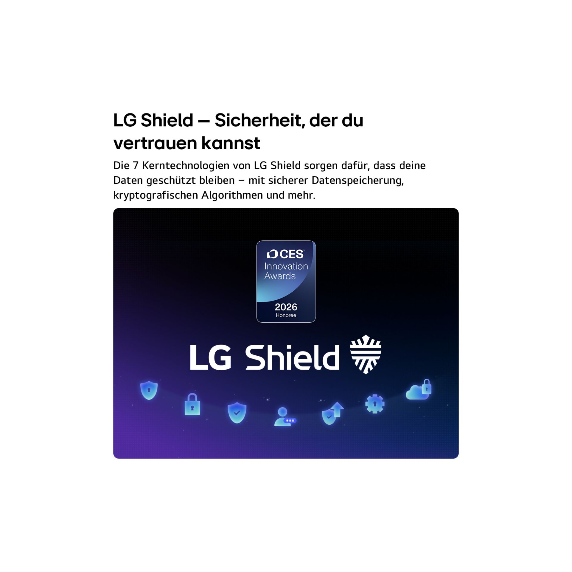 LG Shield, Sicherheit, Symbolik, Auszeichnungen, Technologie