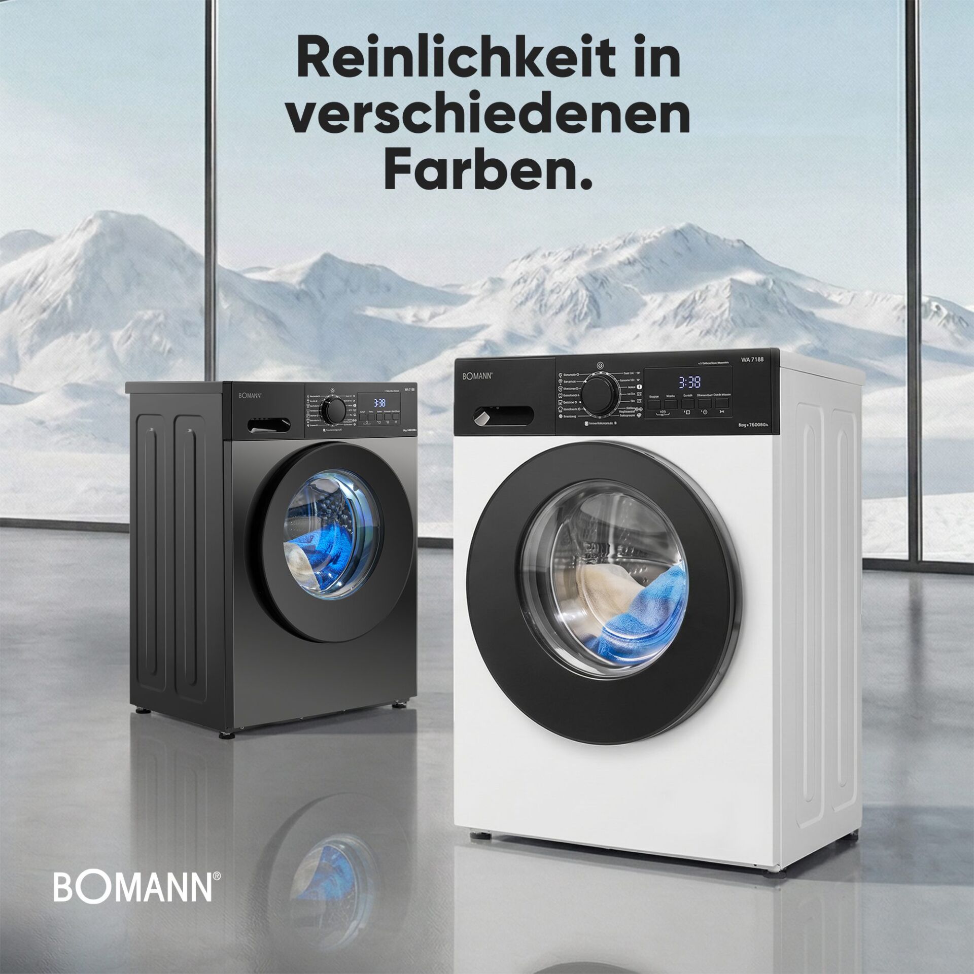 Waschmaschine, Frontlader, Waschmaschine mit Glasfront, Waschmaschine groß, Metalloptik