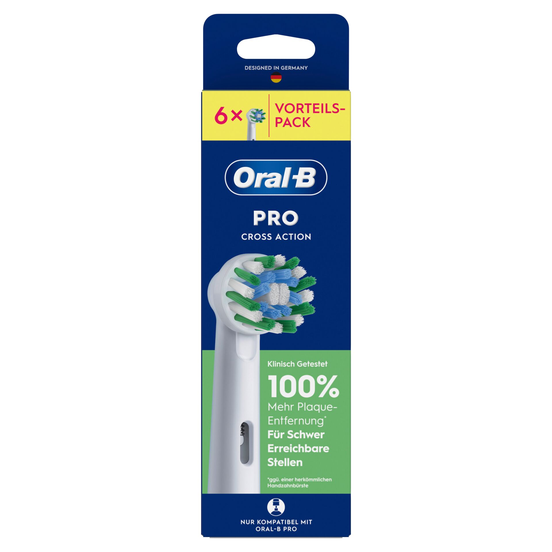 zahnbuerstenaufsatz, oralb-pro, cross-action, 6x vorteils-pack, zahnbuerstenkopf