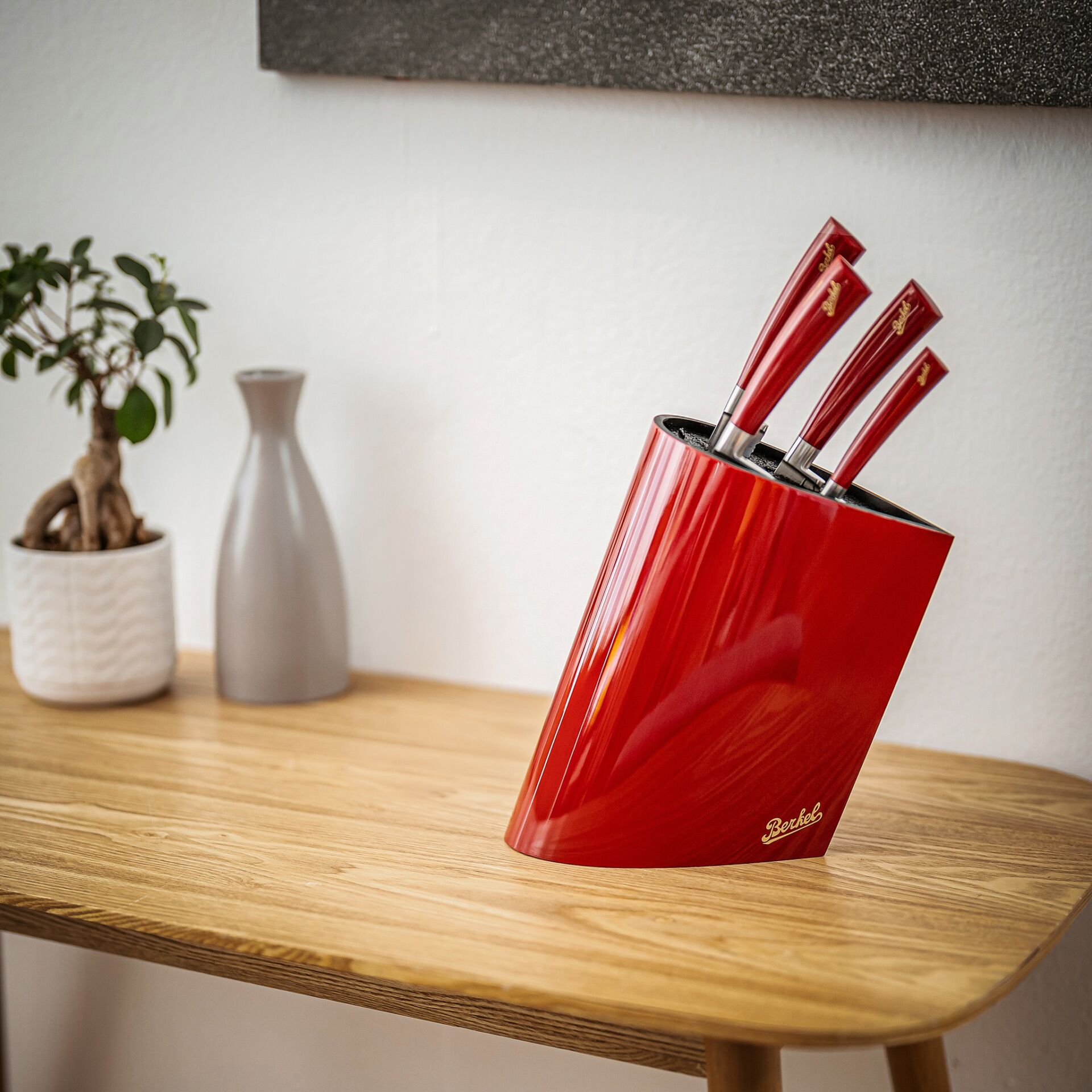 Kochmesser-Set, Messerkoffer, Küchenmesser, Rot-schwarz, Küchenzubehör