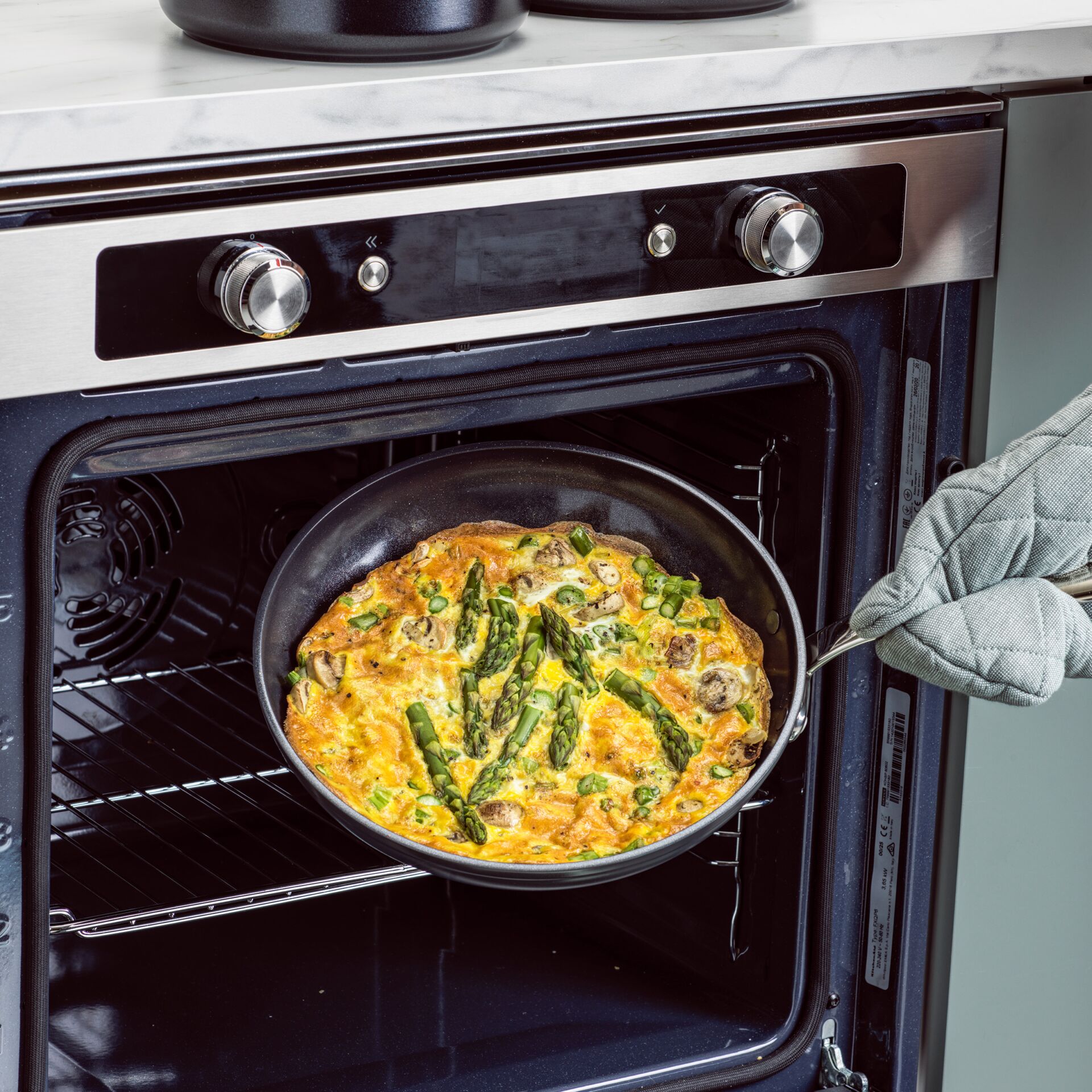 ofen, backofen, pizza, frittata, asperge