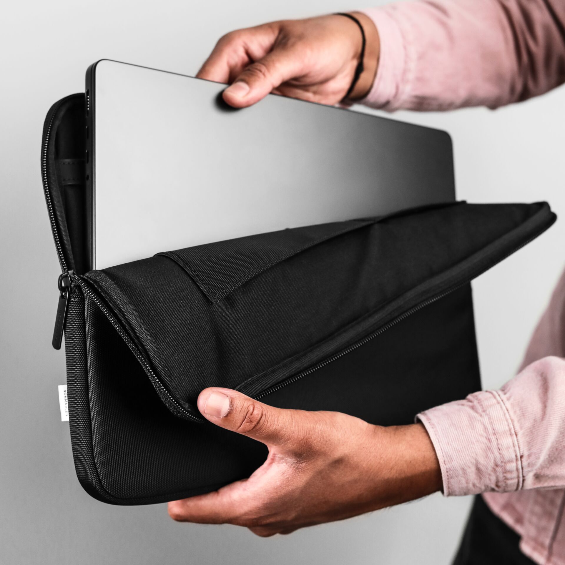 Laptophülle, Tabletentasche, Tech-Beutel, Reißverschluss-Hülle, schwarze Hülle