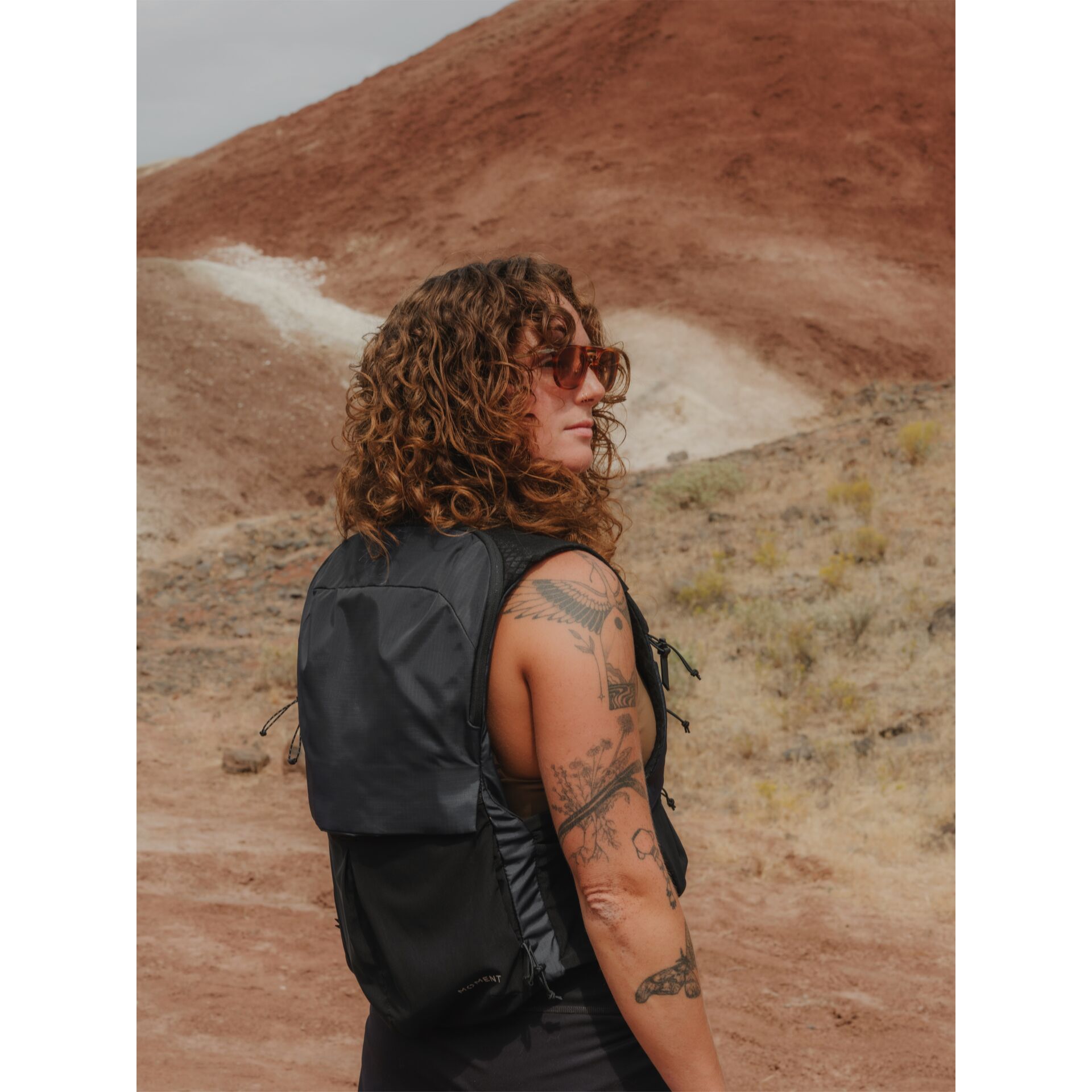 Rucksack, Rucksack, Tasche, Schwarz, Tattoo-armer Träger