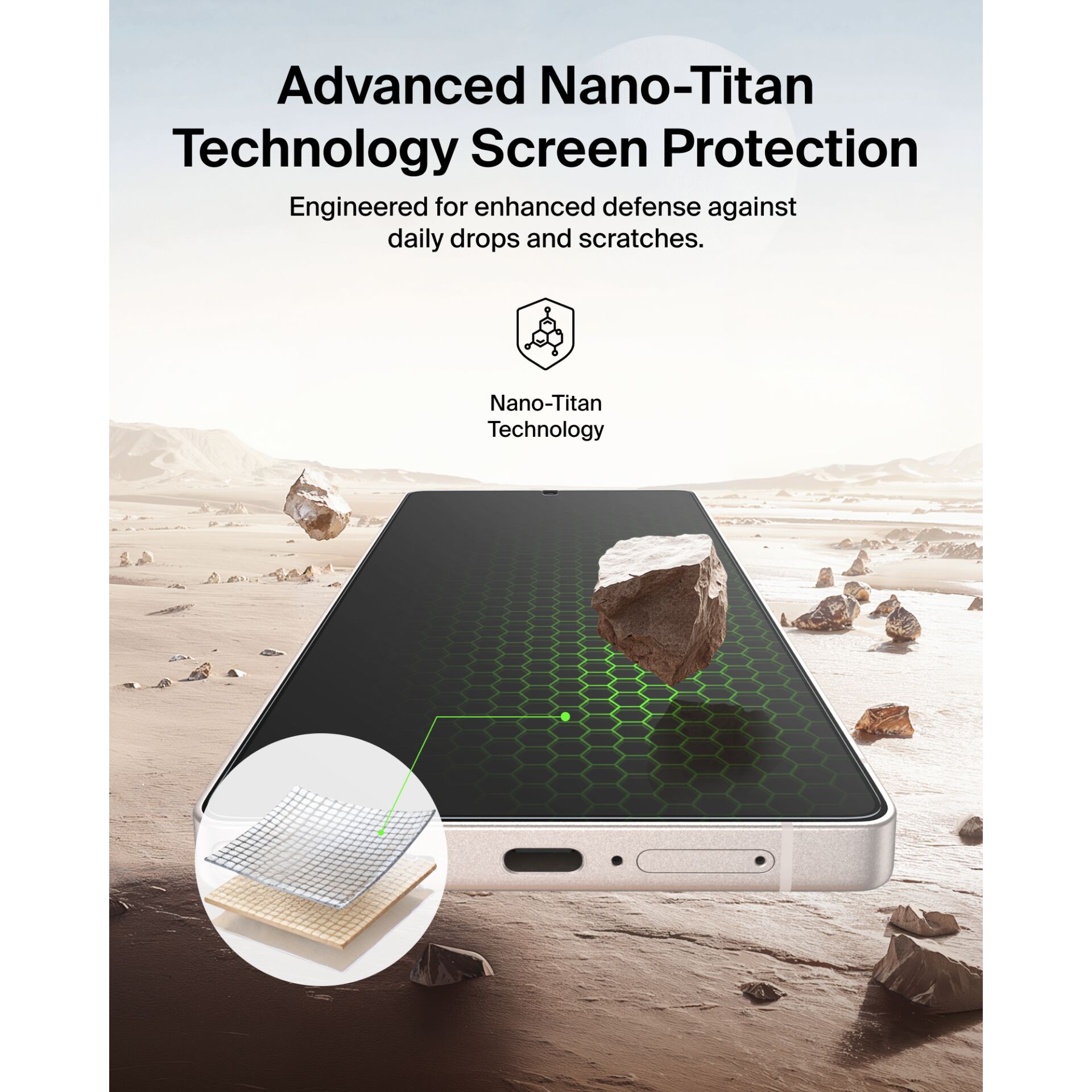 Bildschirm, Telefon, Panzerglas, Nano-Titan, Schutz