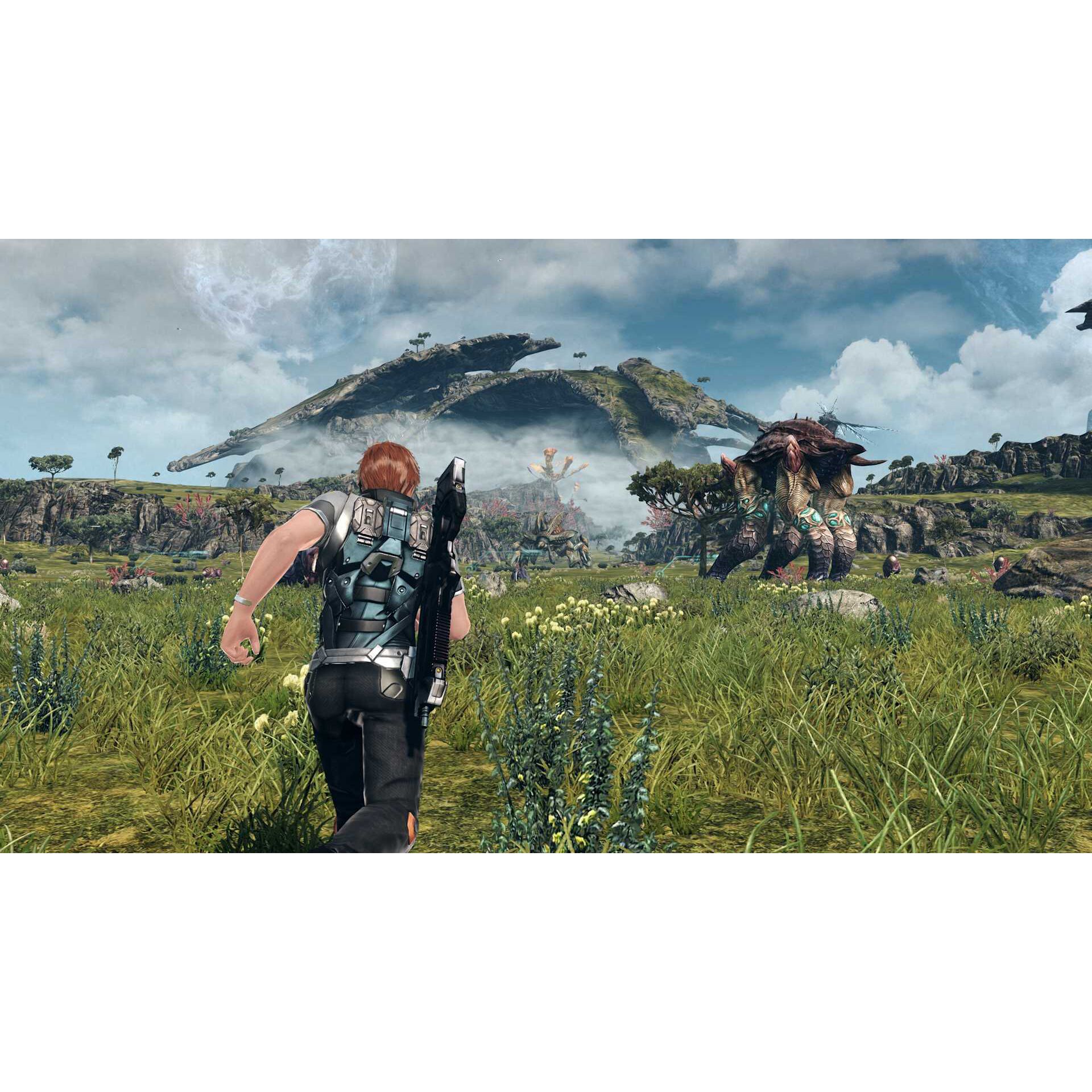  third-person shooter, erweiterter kampf, monsteren bekämpfung, rüstungsanzug, szenerie mit criatura