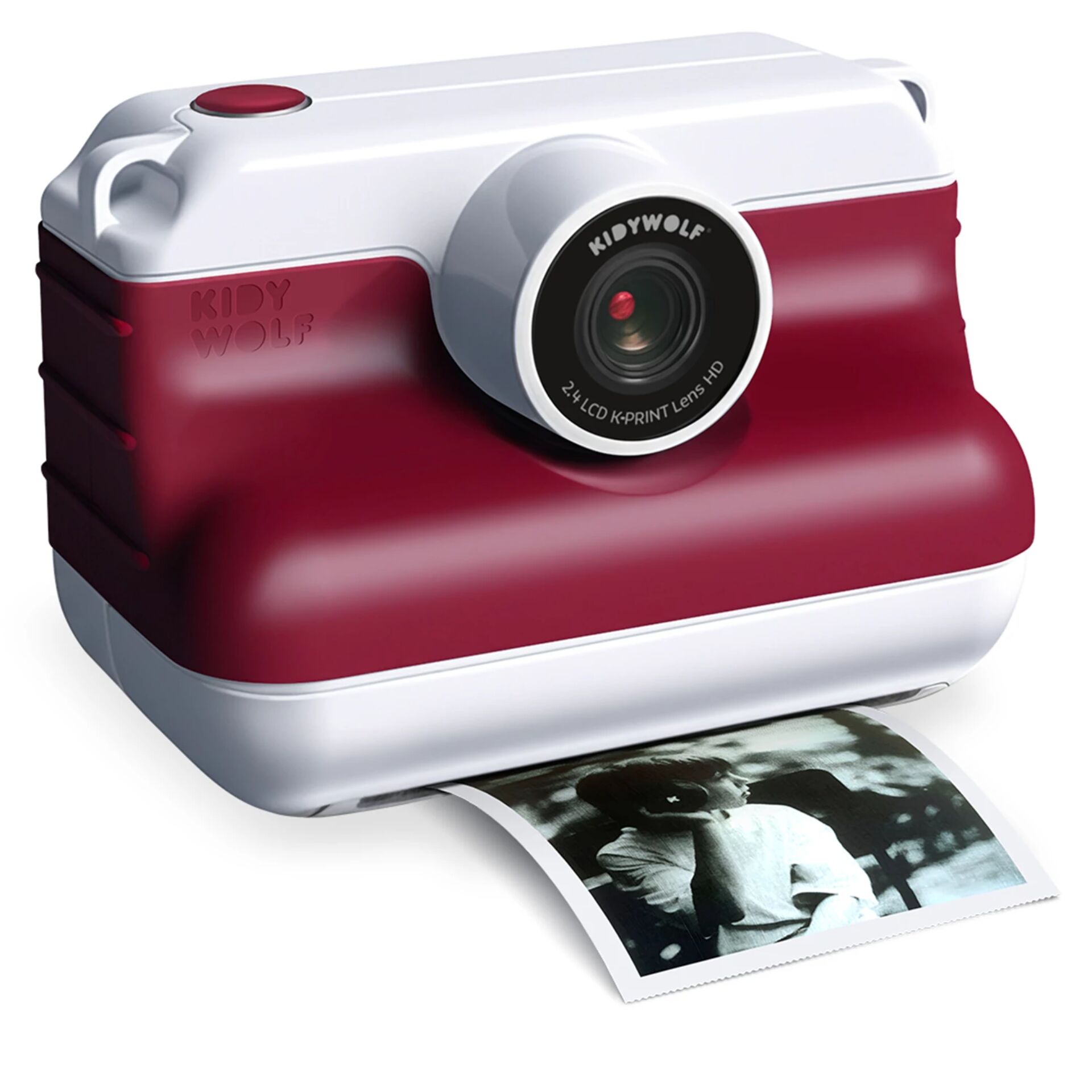 Kinderkamera, Fotodrucker, Kunststoff, Rotweiß, Kompaktkamera