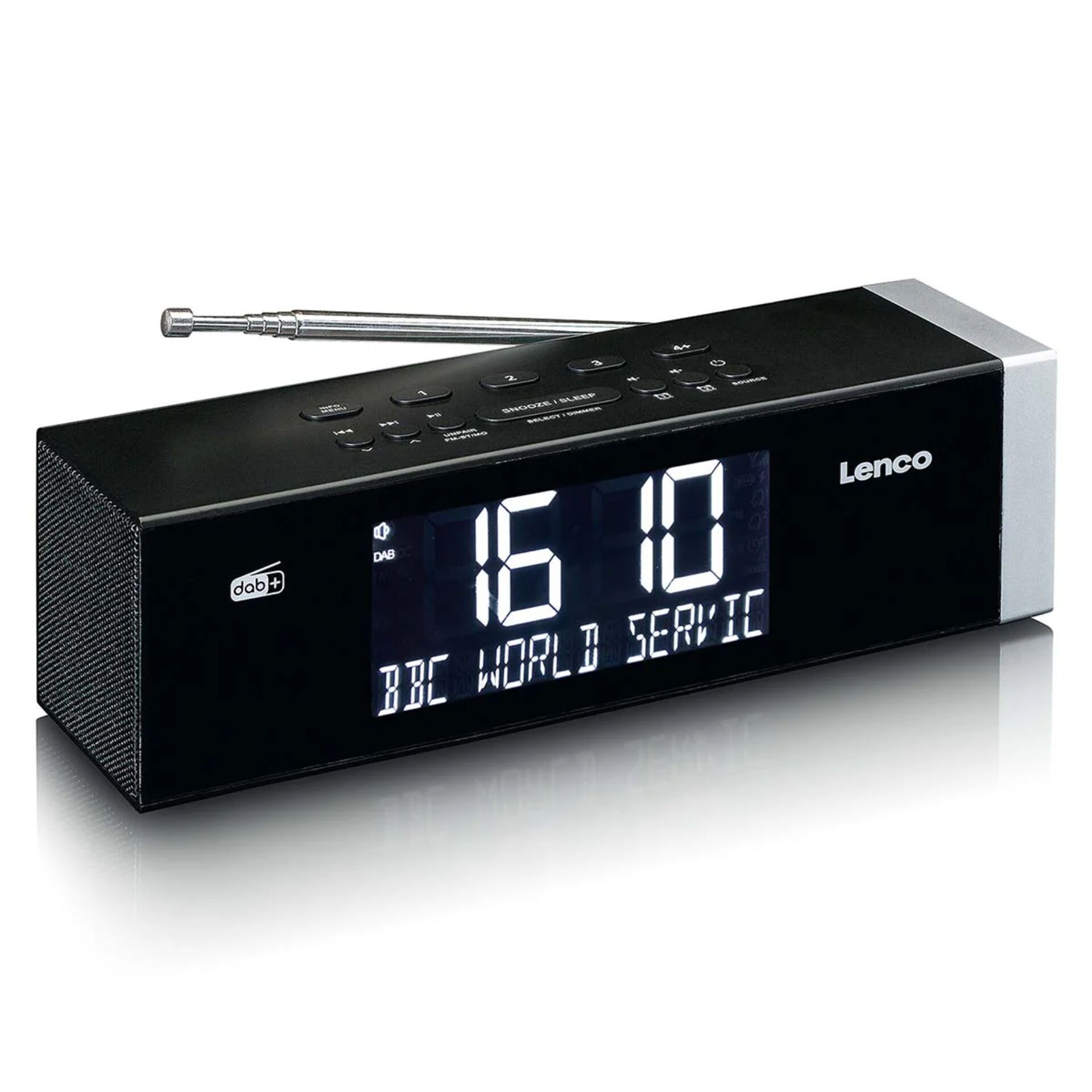digitaler Uhr, Funkspektrum Wecker, LED-Anzeige, Tischuhr, Antennen