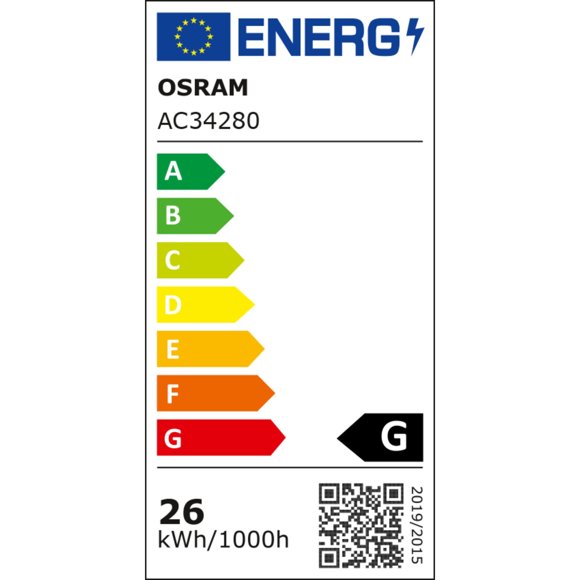 LED, AC34280, kWh/1000h, Energieeffizienz, QR-Code