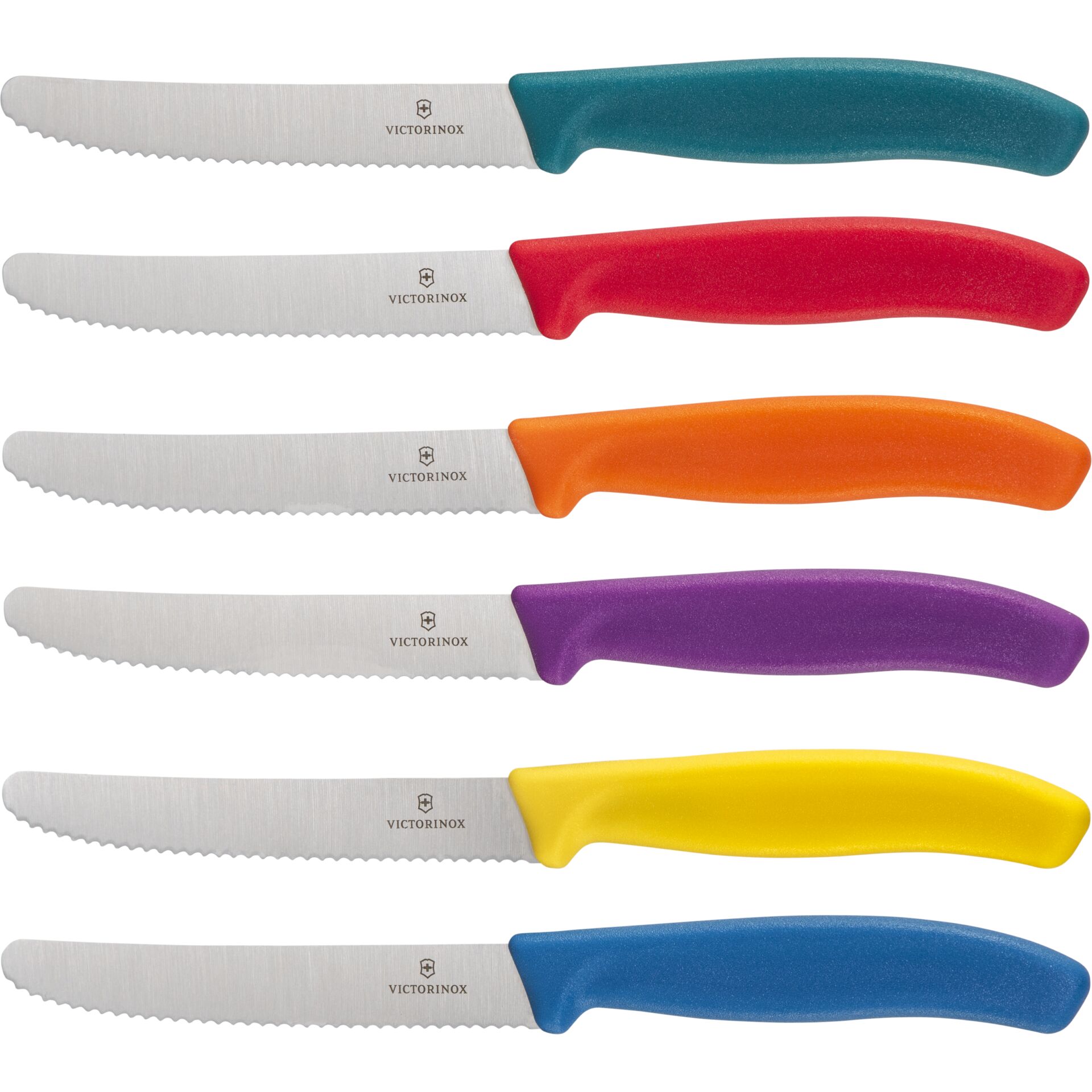 messer, set, geriffelt, kuchenmesser, victorinox
