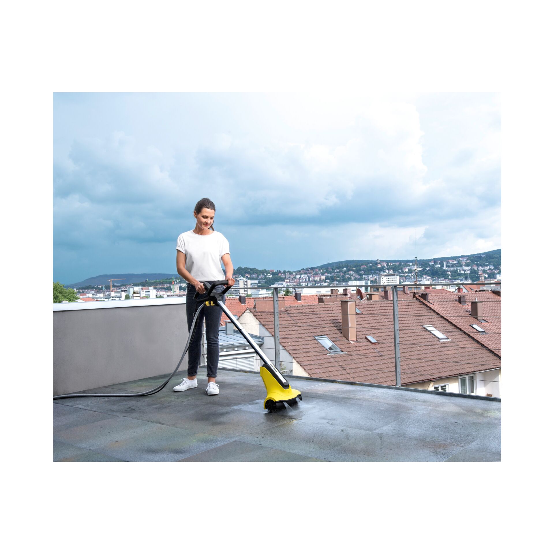 Reinigen, Person, E-Scooter, Fahrzeug, Gras, Reinigen, Person, E-Scooter, Fahrzeug, Gras