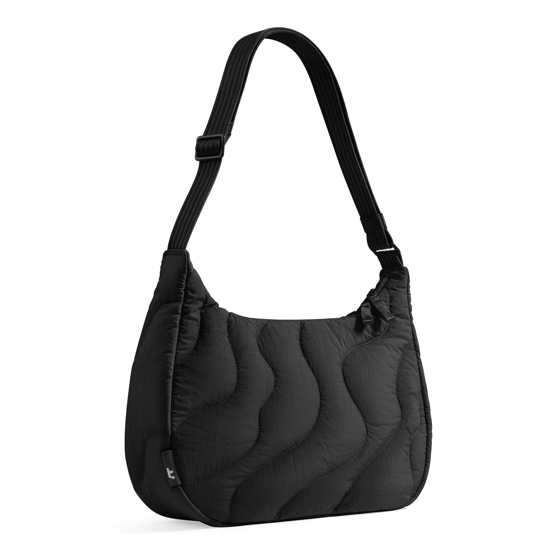 Handtasche, Gesteppt, Schultertasche, Schwarz, Verstellbarer Tragegurt