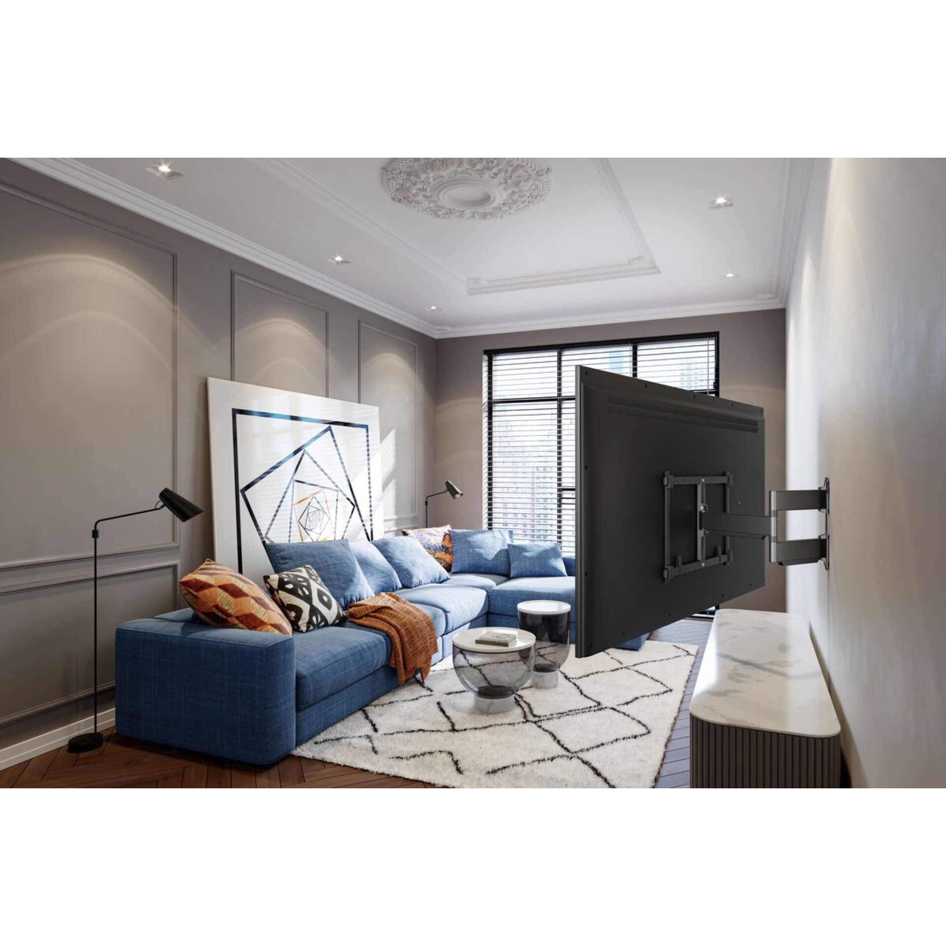 Dekoration für Zuhause, Innenarchitektur, Wohnzimmer, Couch, Teppich