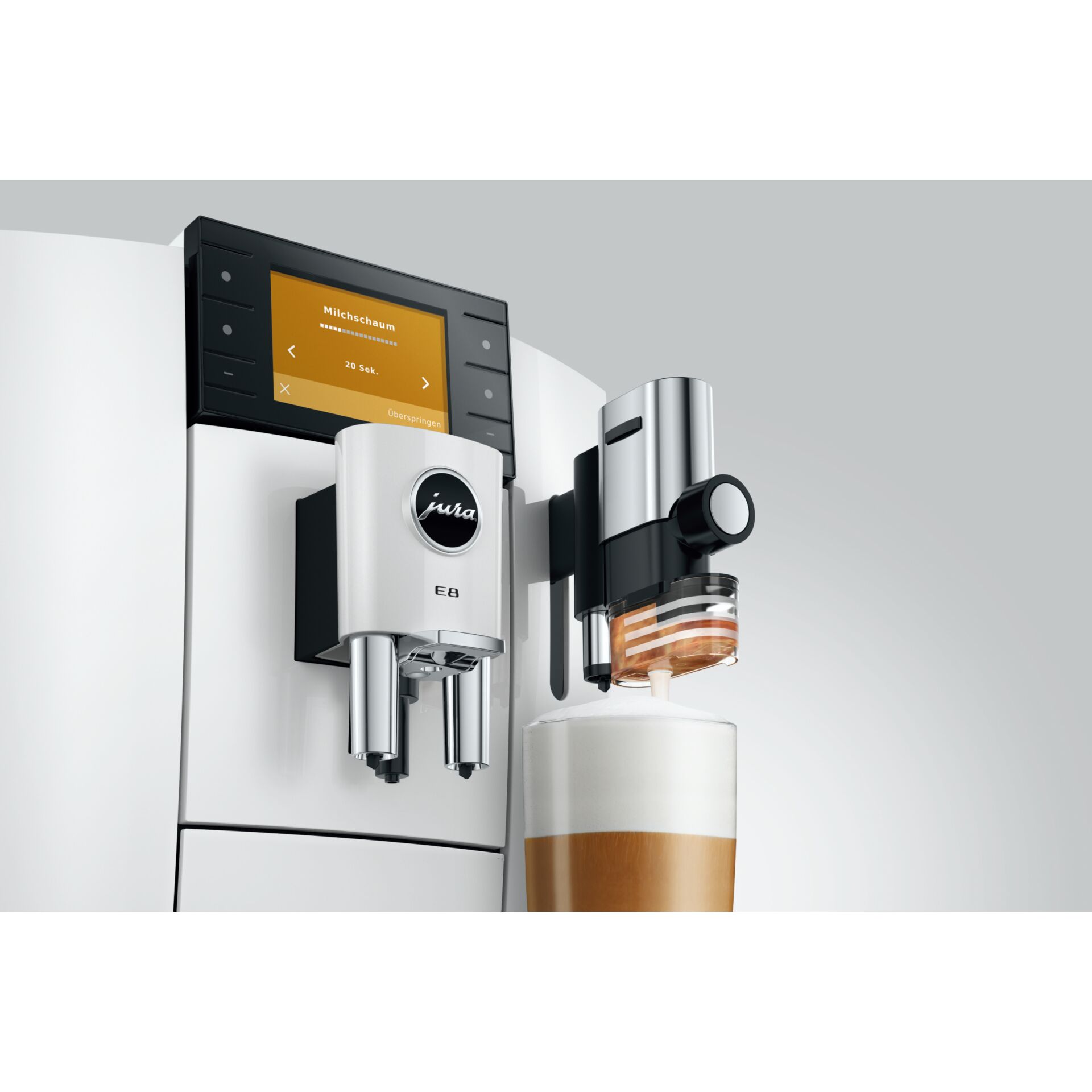 Espresso-Maschine, Milchaufschäumer, Kaffeeautomat, Edelstahl, Schwarz-Silber