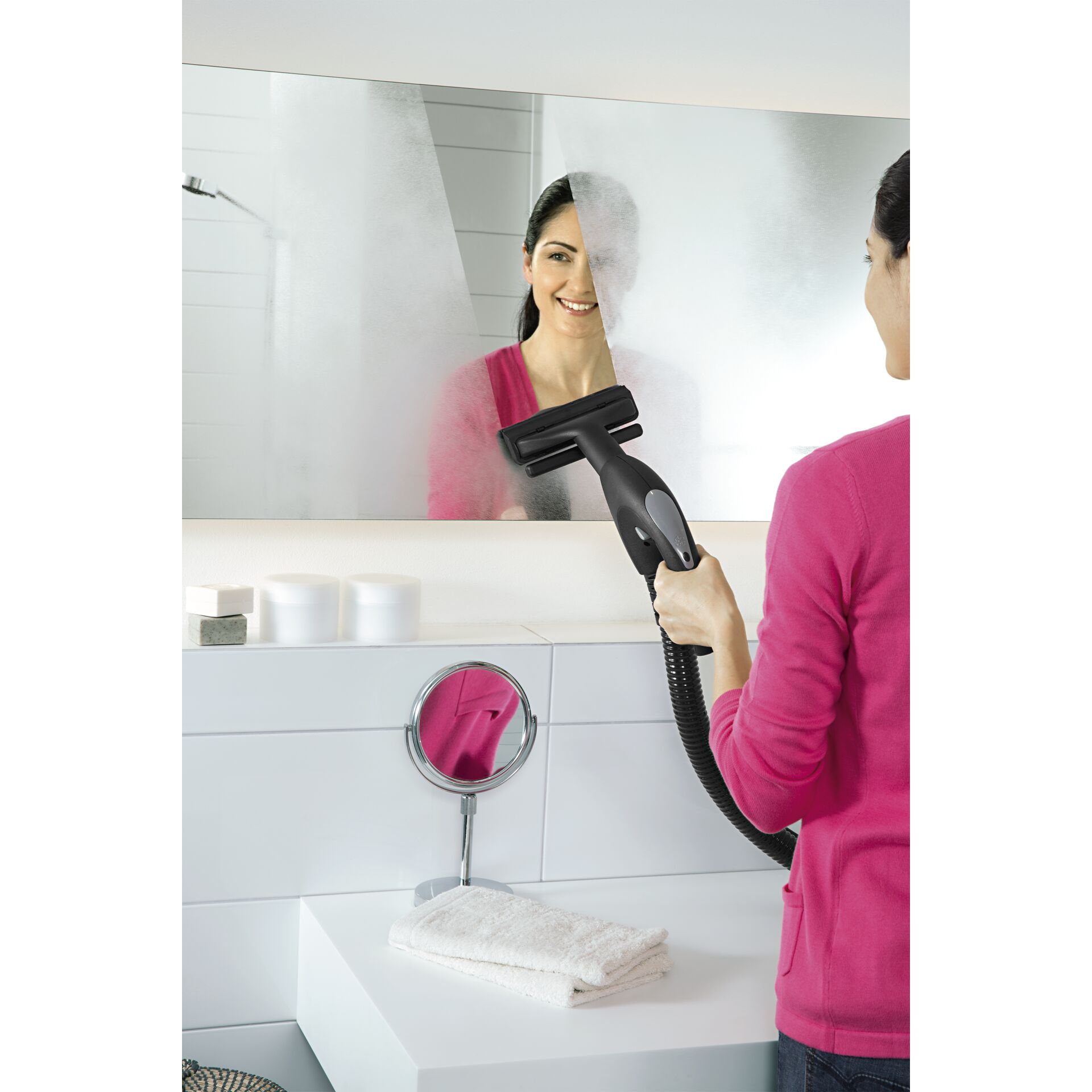Becken, Reinigen, Person