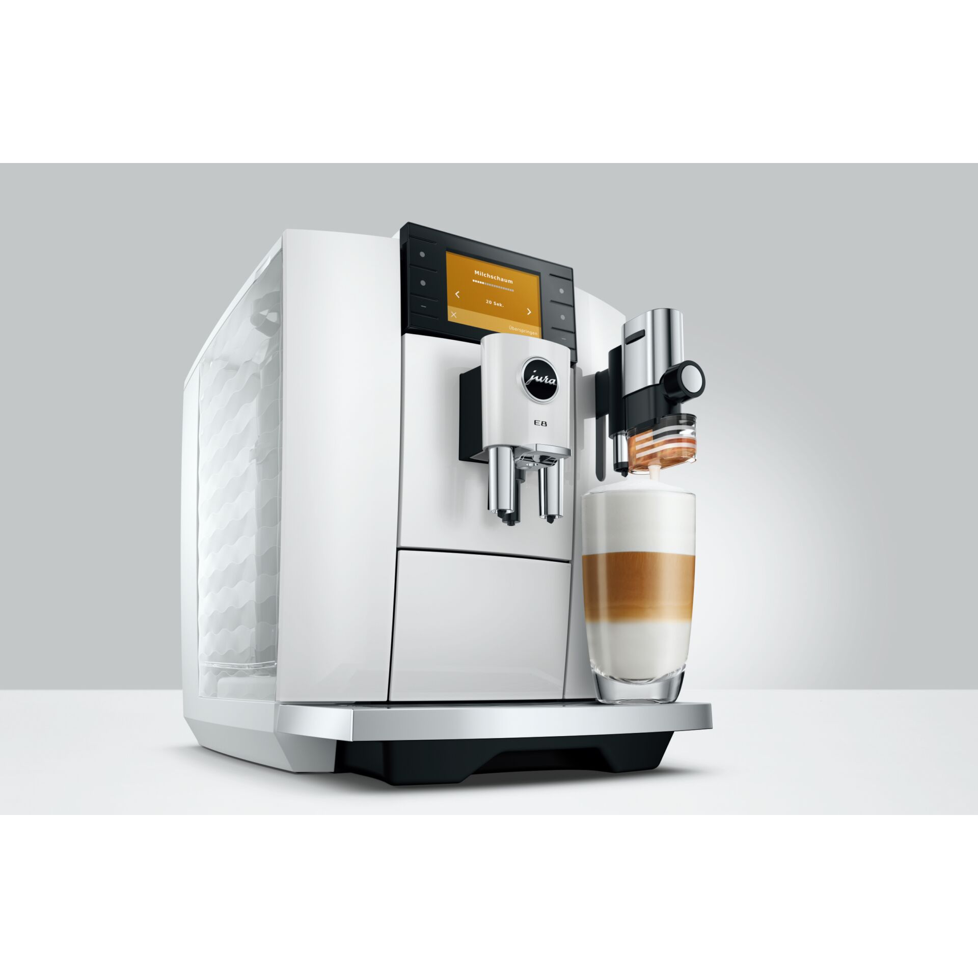 Kaffeeautomat, Espresso-Maschine, Milchaufschäumer, Schwarz-Silber, Jura-Design