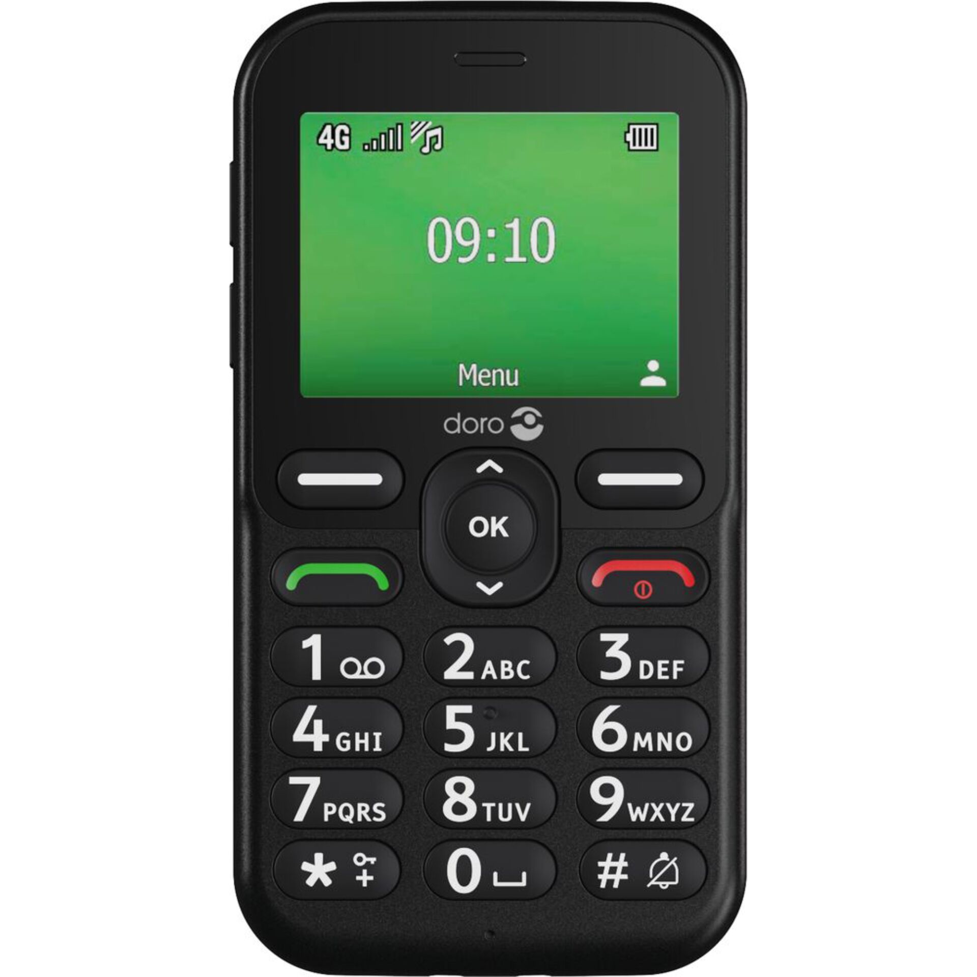 Doro phone, Tragbares Telefon, Schlichtes Design, kleine Tasten, schwarzes Gehäuse