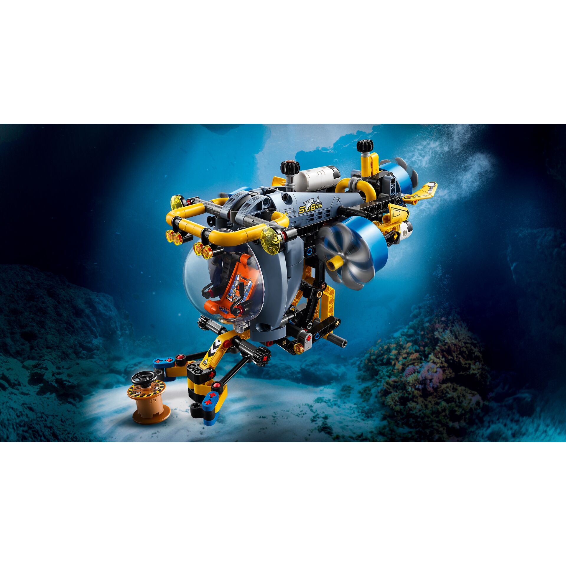 Unterwasser-Roboter, Schnorchel-Drohne, Robotik-Modell, Gelb-Schwarz, Kunststoff-Baustein