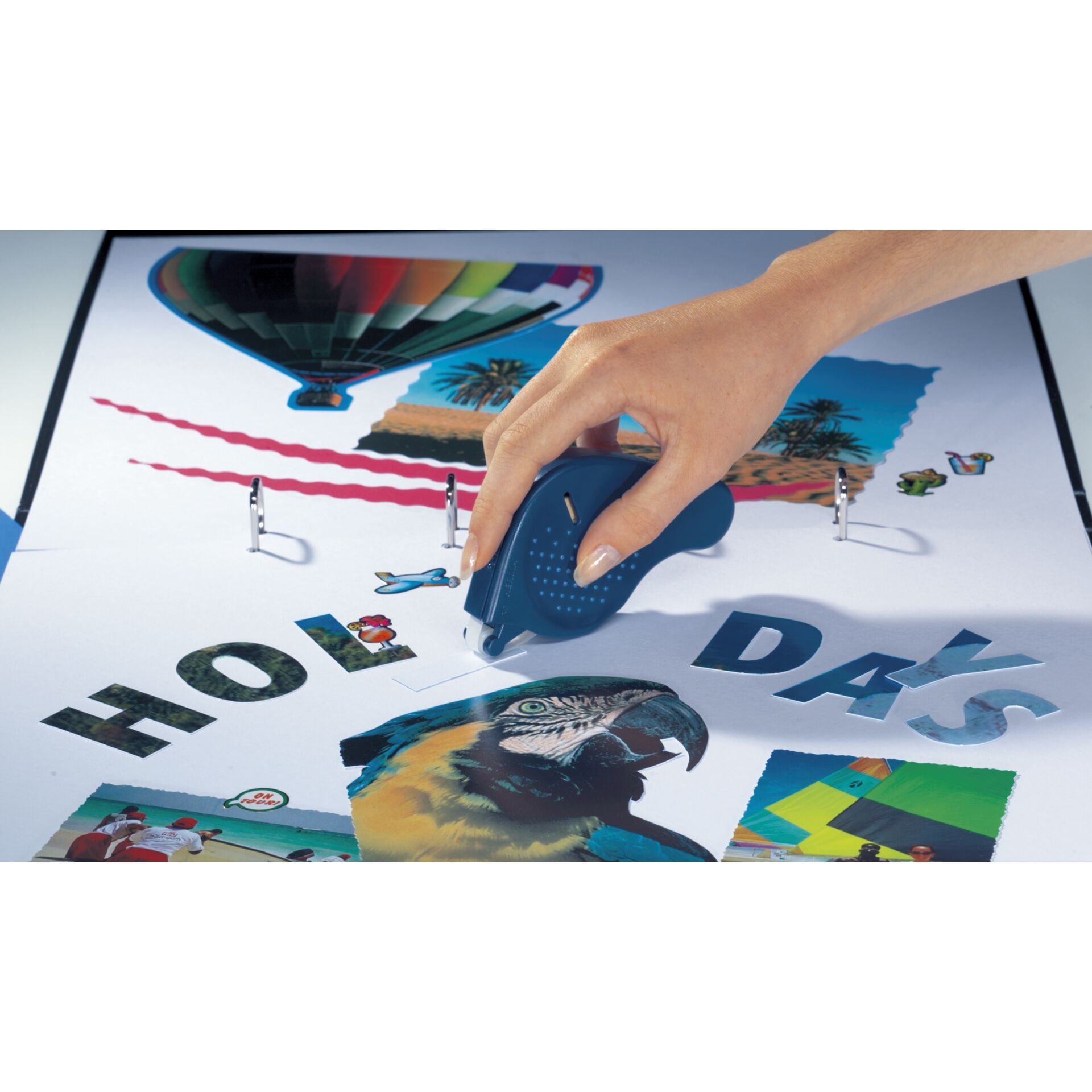 Werbung, Plakat, Flugzeug, Vogel, Schere