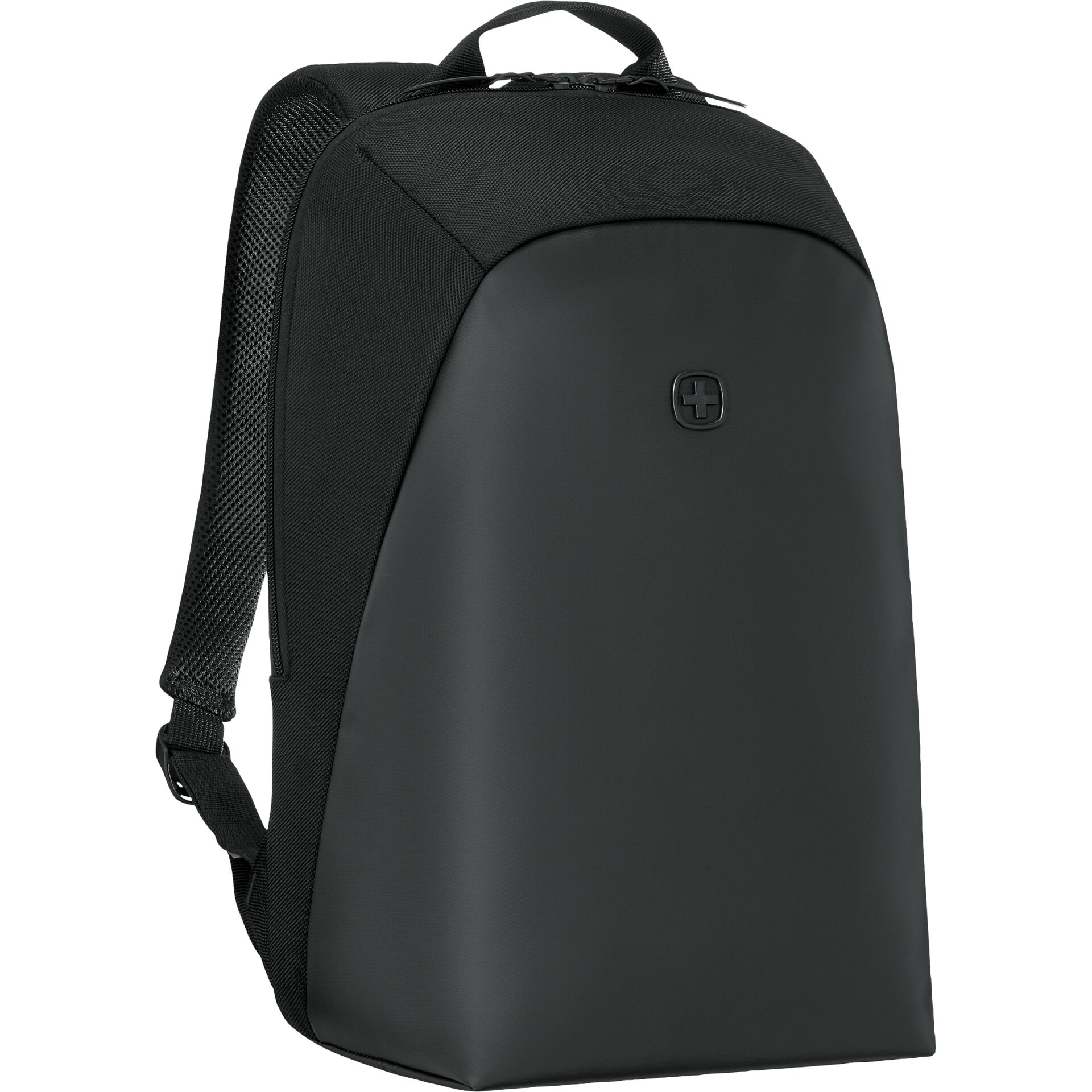 Rucksack, Schwarz, Rucksackschnitt, Laptopfach, Materiallederoptik