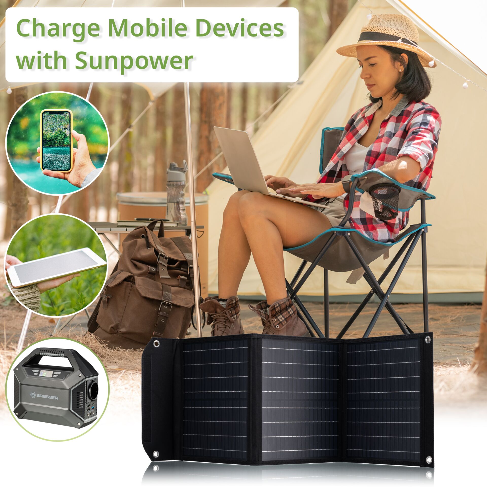 Laptop, Person, Sitzen, Sonnenhut, Handy