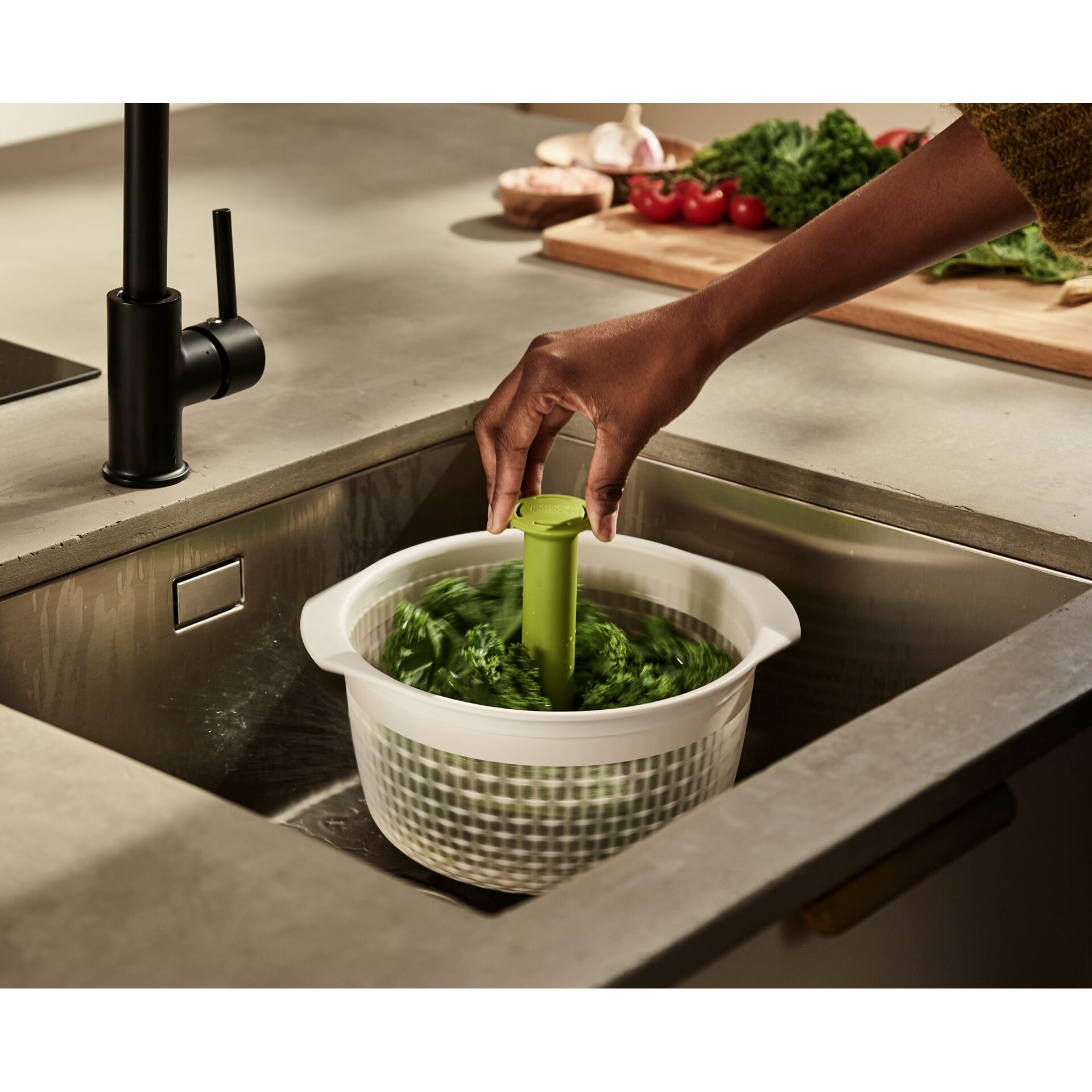 Person, Kochen, Essen pürieren