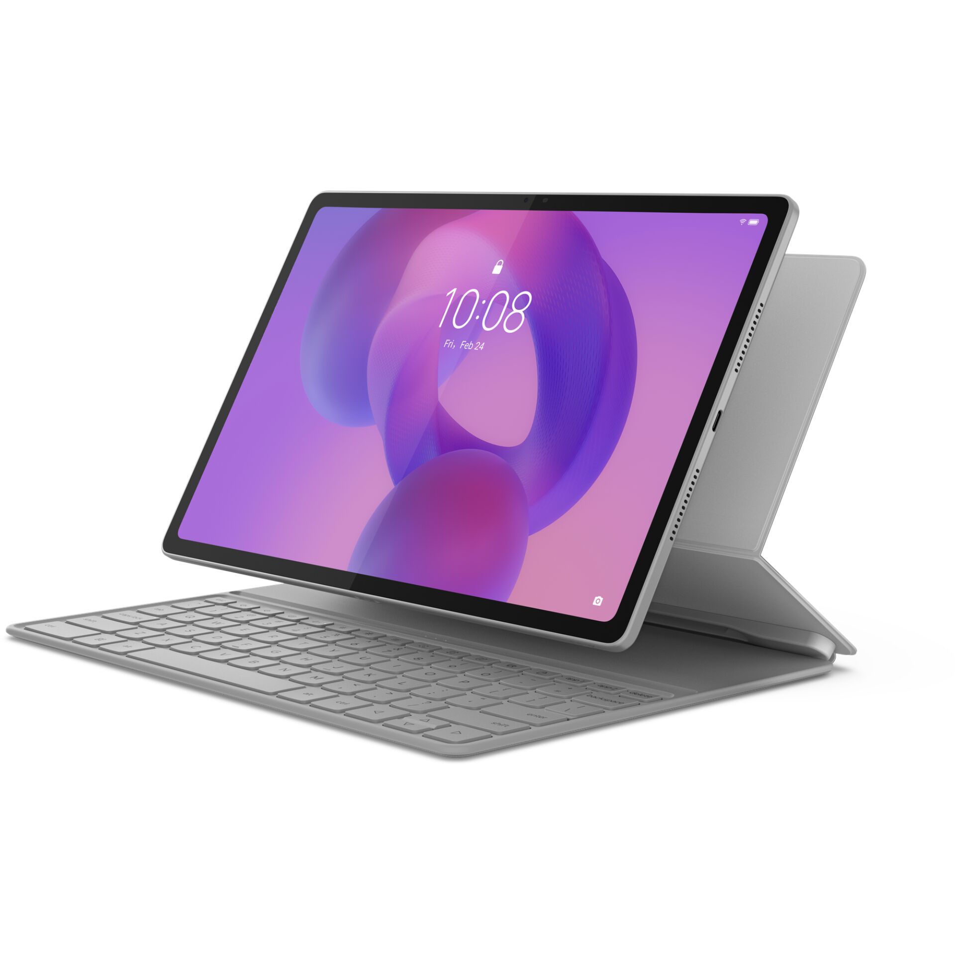 Tablet, Case with Keyboard, Detachable keyboard, Schlankes Display, Lila Bildschirm