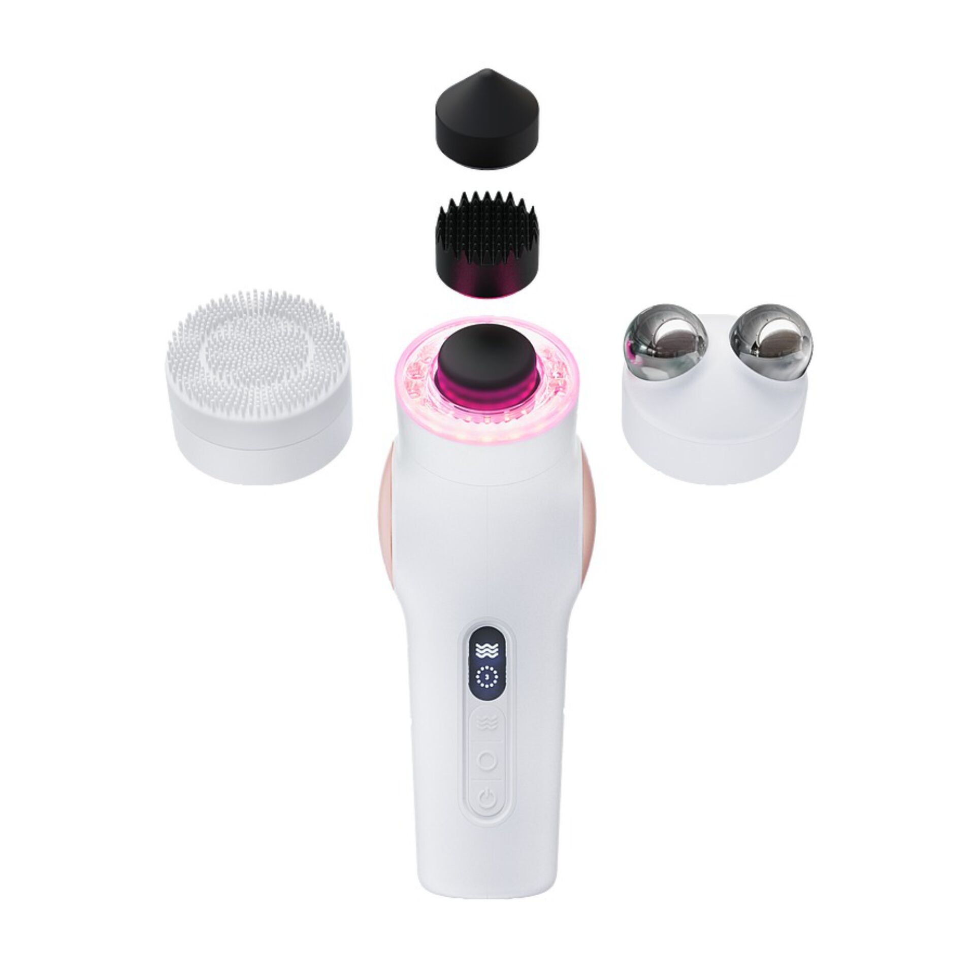 GloNight-Gerät, Vibrationsbürste, Rotlicht, Kopfaufsätze, Handgerät