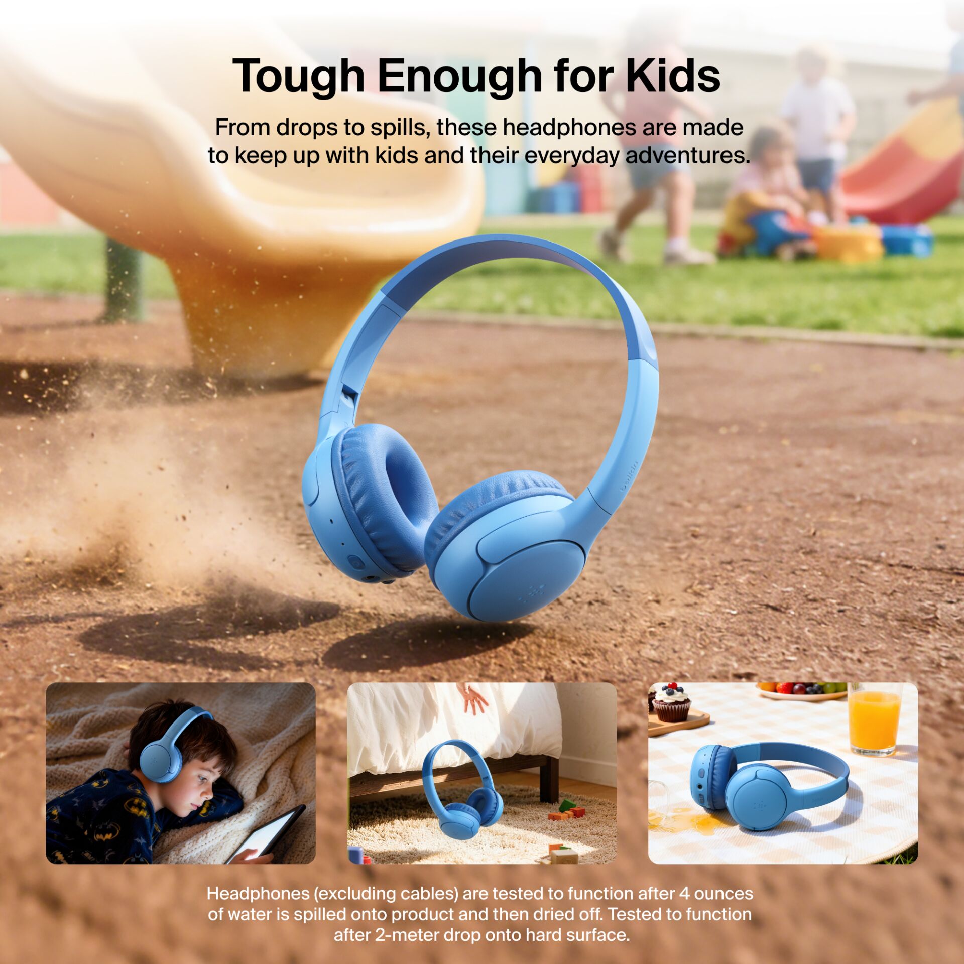 Kopfhörer, Over-Ear, Bluetooth, Kindergarten-Outdoor, Blau
