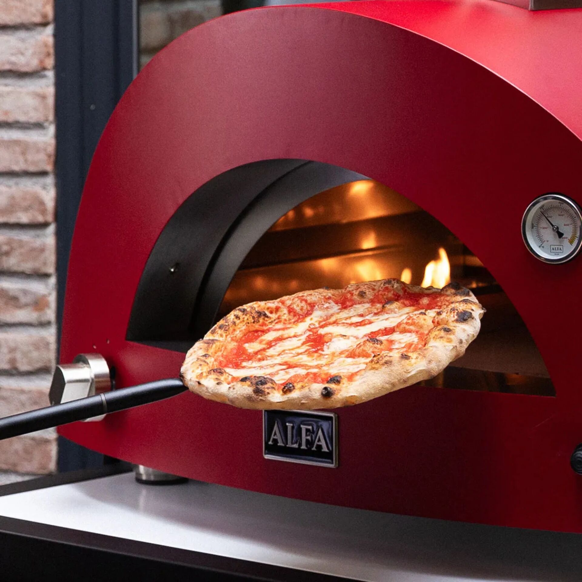 pizza, Pizzaofen, Gasofen, rot, Backsteinofen