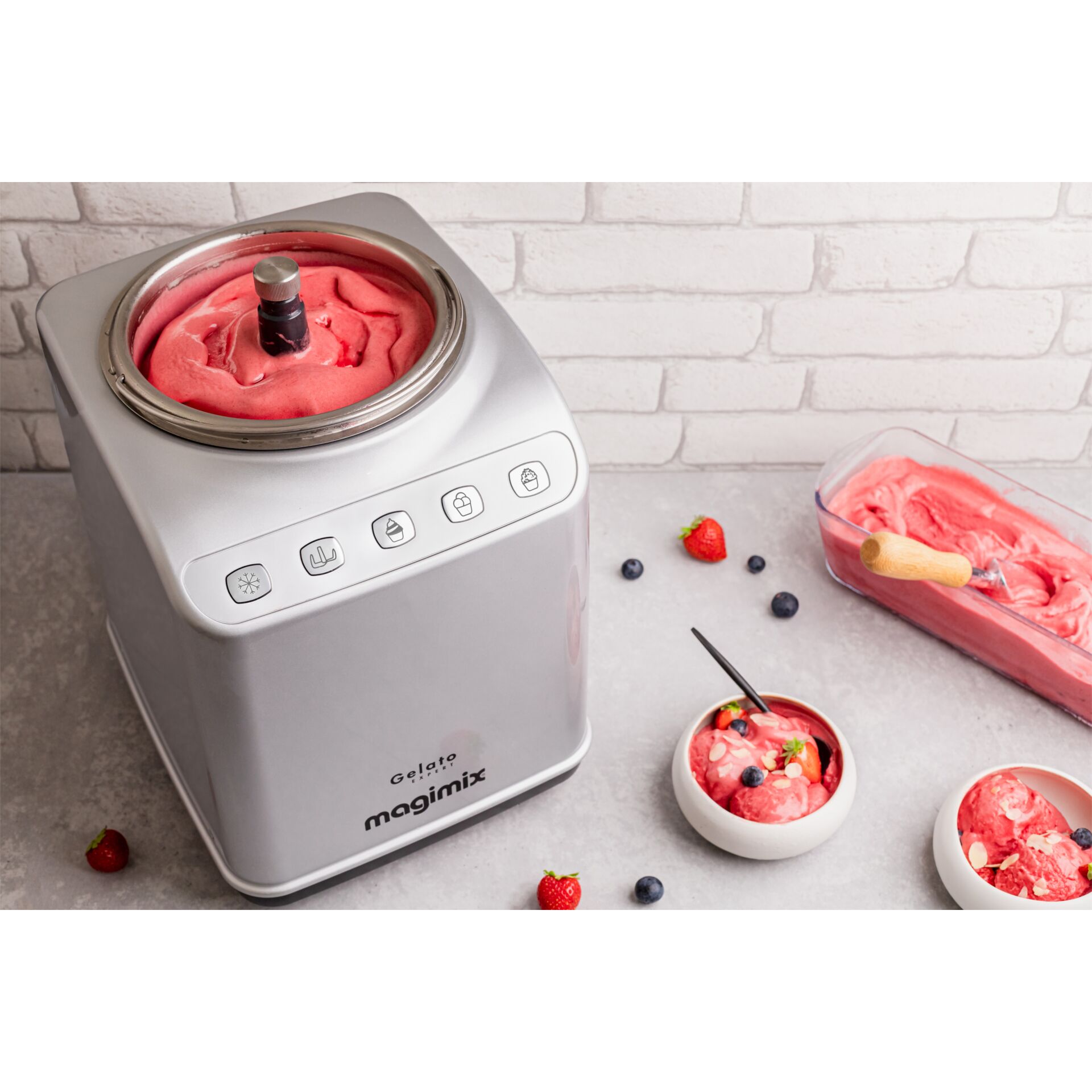 Eismaschine, Sorbets, Froster, Knethaken, Gehäuse Edelstahl