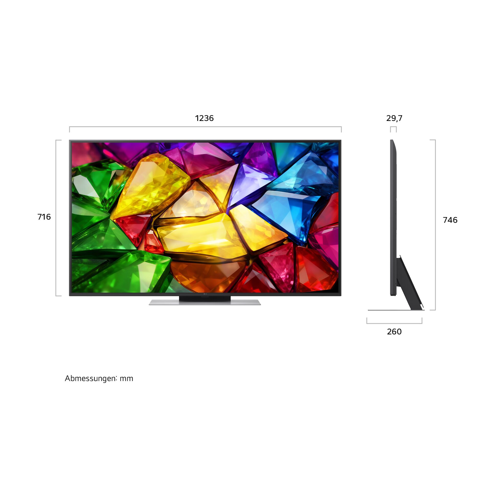  Fernseher,  Flachbildschirm,  4K,  bunte Steine,  schlank