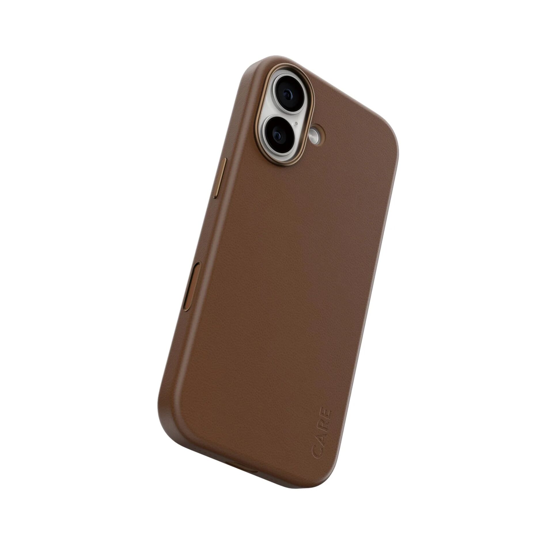hülle, leder, braun, duo-kamera, phone
