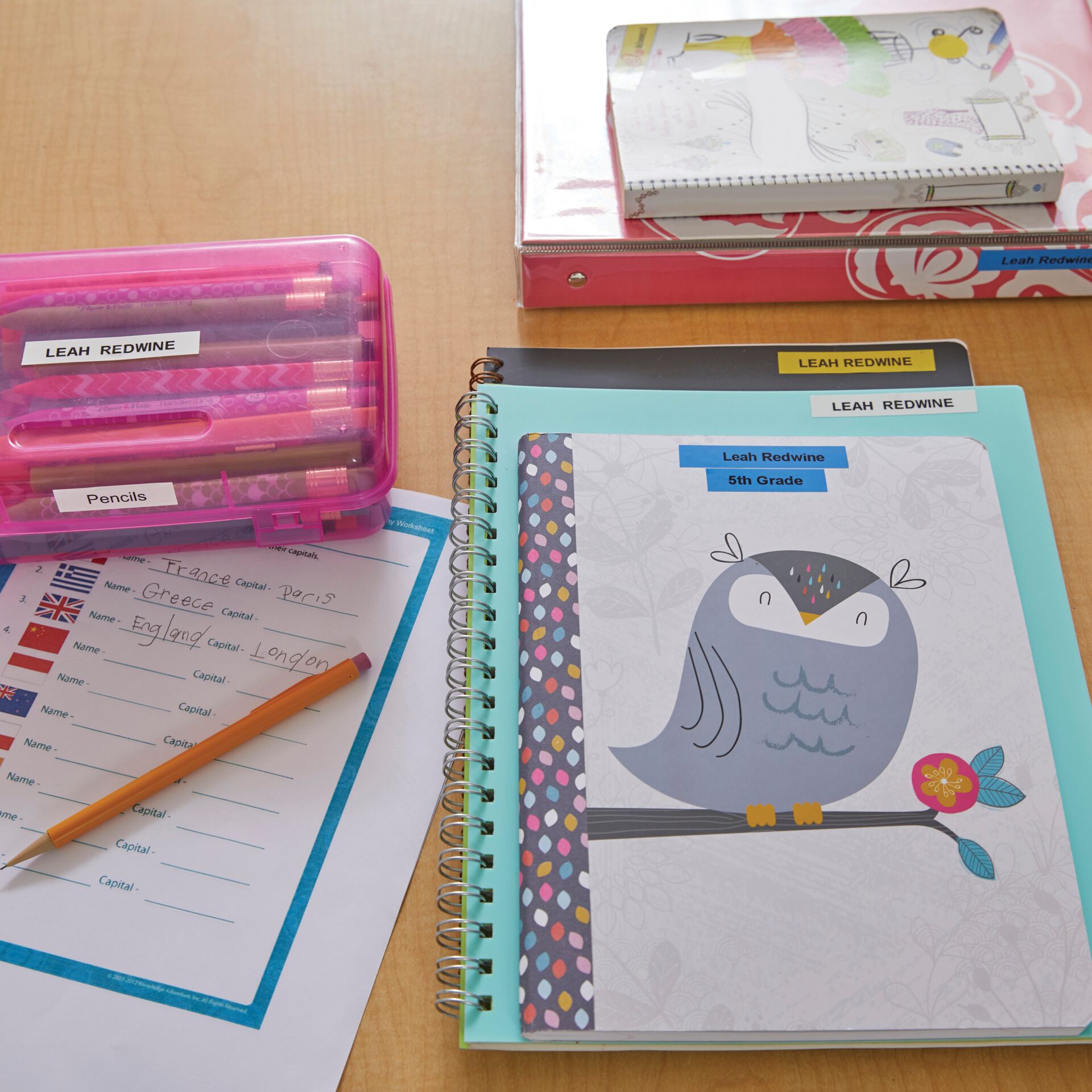 Stift, Text