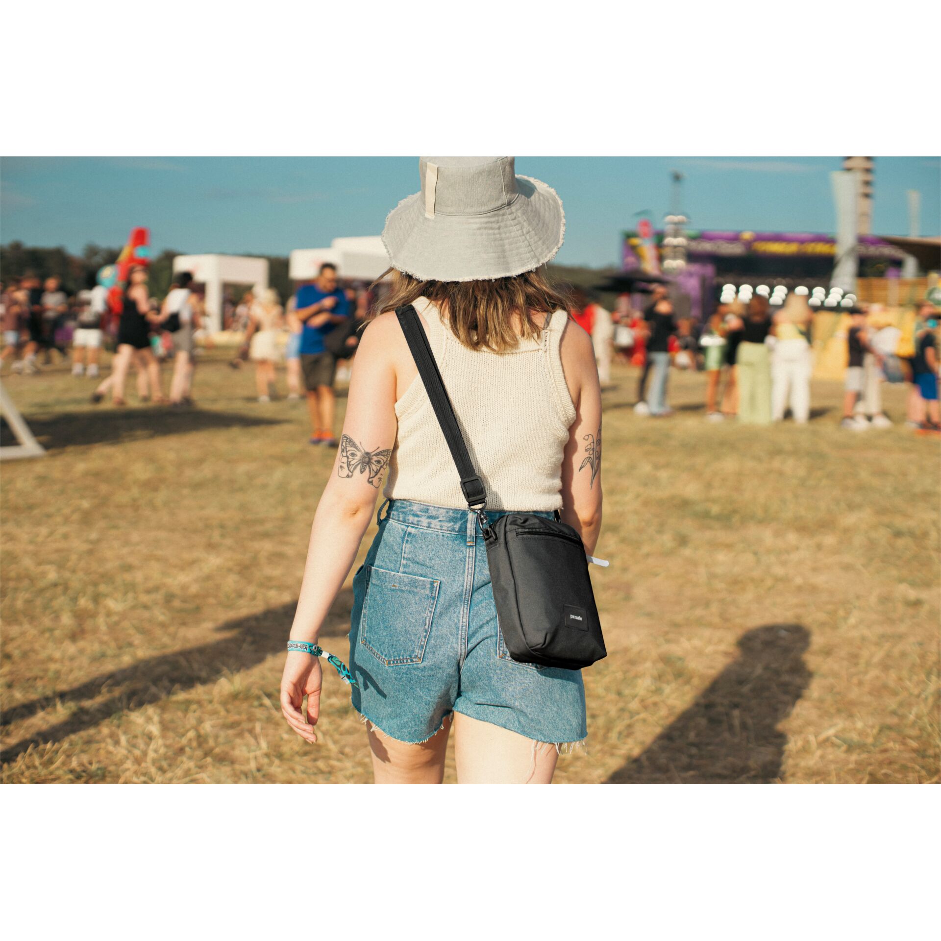Kurze Hose, Hut, Tasche, Handtasche, Sonnenhut