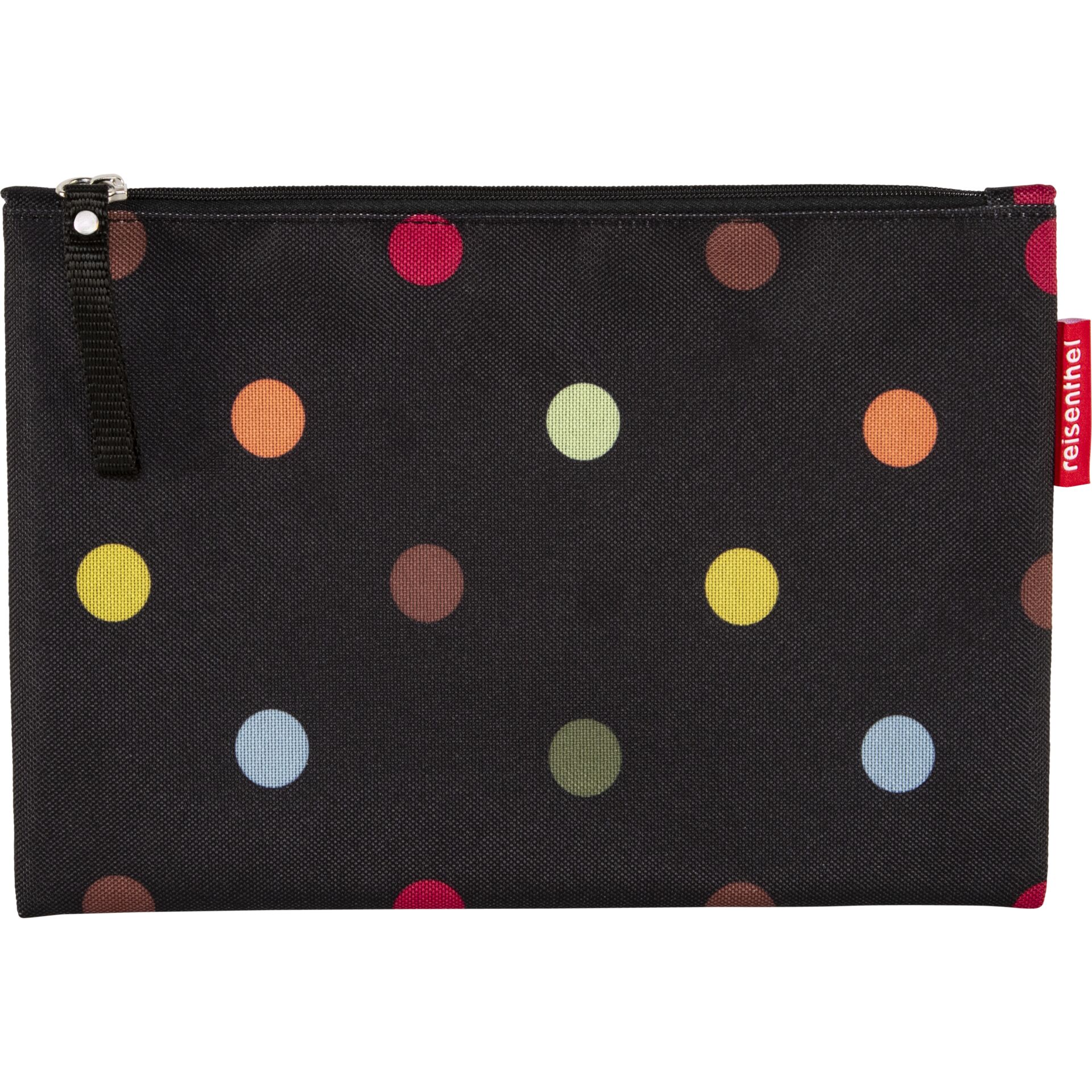 Kosmetiktasche, Beutel, Polka-Dots, Reißverschluss, Schwarz