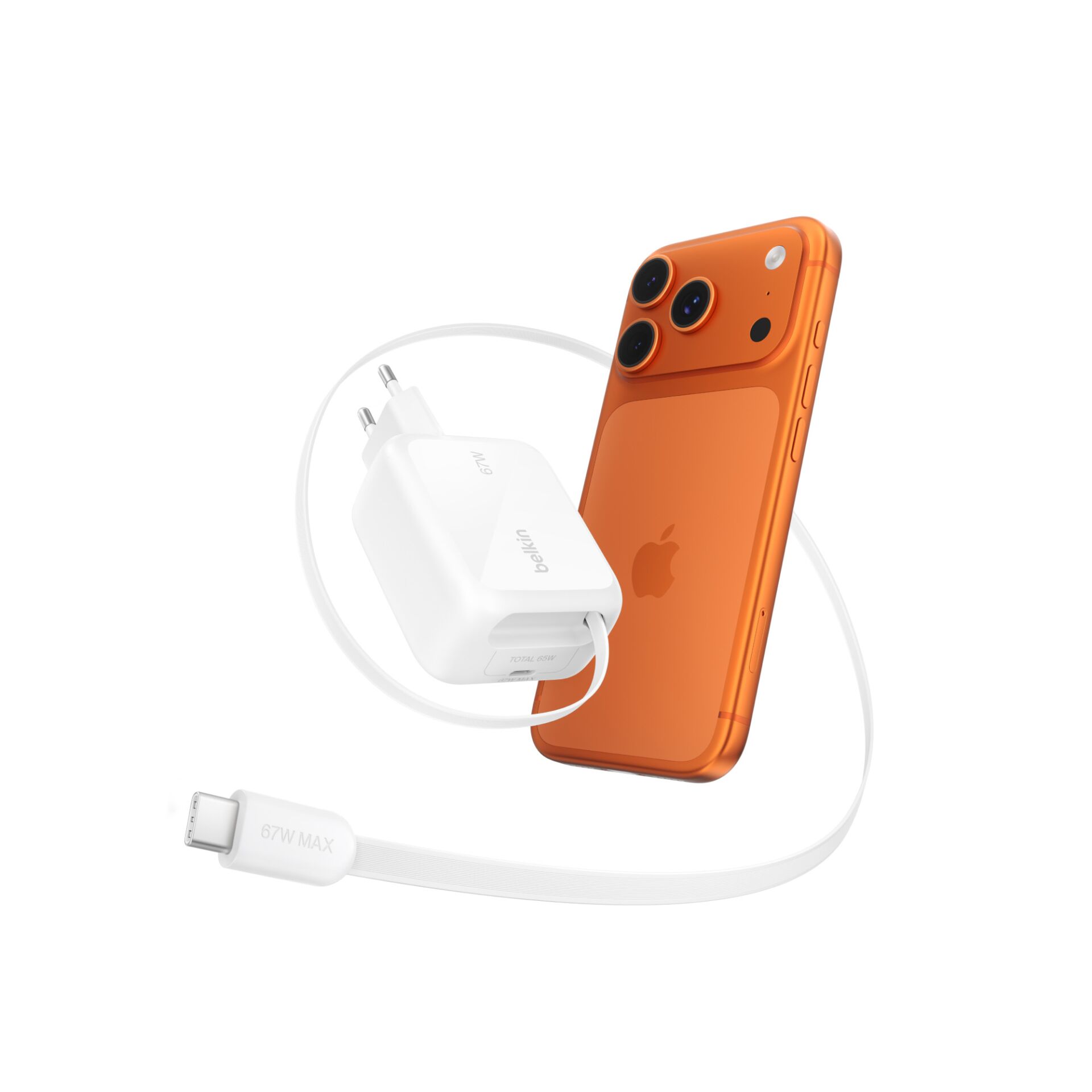 iPhone, Orange, Ladegerät, USB-C, MagSafe