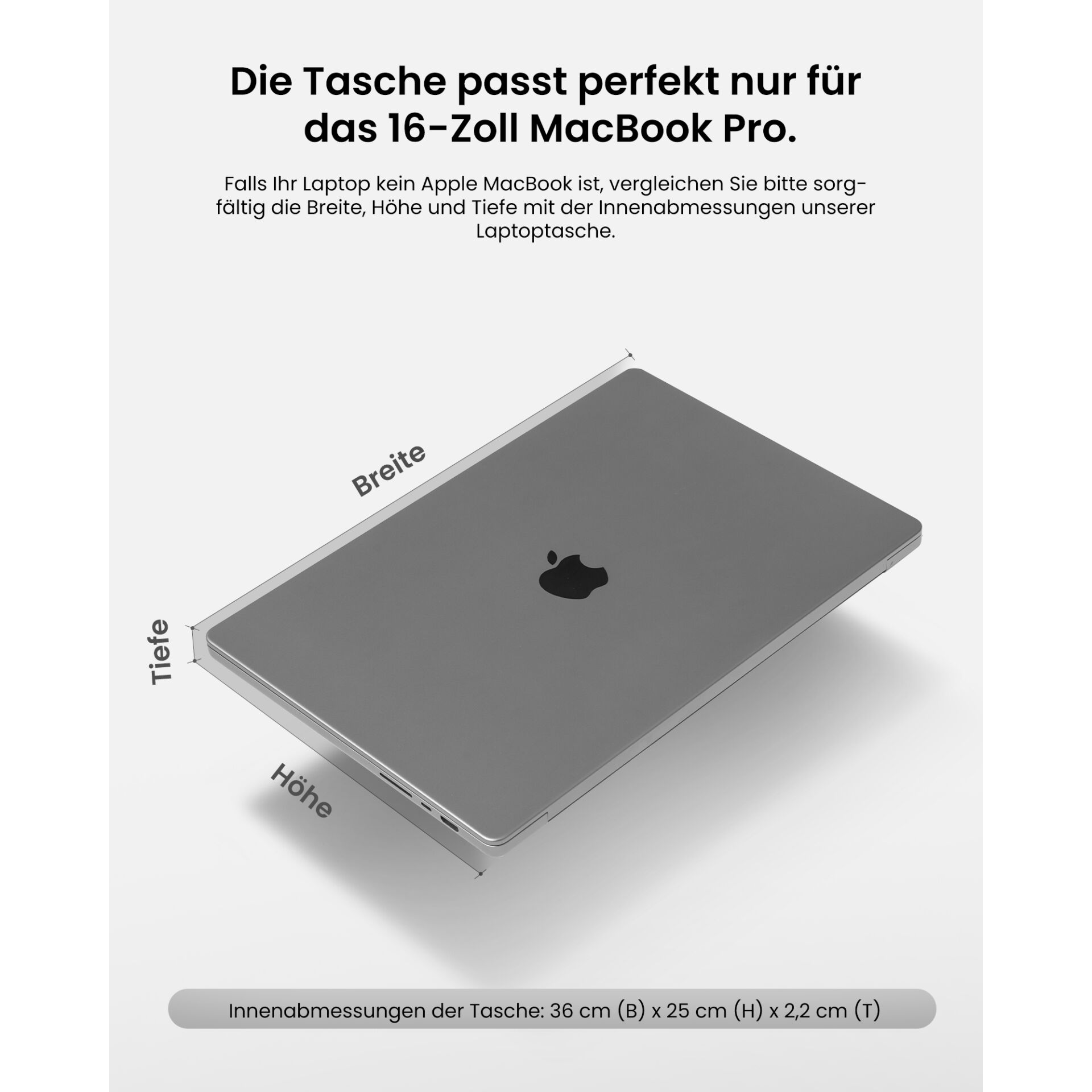 Laptoptasche, MacBook Pro Hüllenmaß, Schutzhülle, Tasche, Hülle