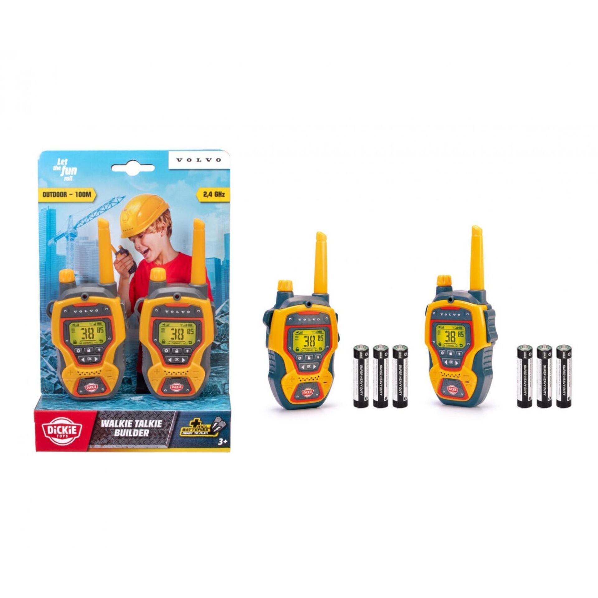 Walkie Talkie, Two-way Radio, Batterie betrieben, Spielzeug für Kinder, Gelb Orange