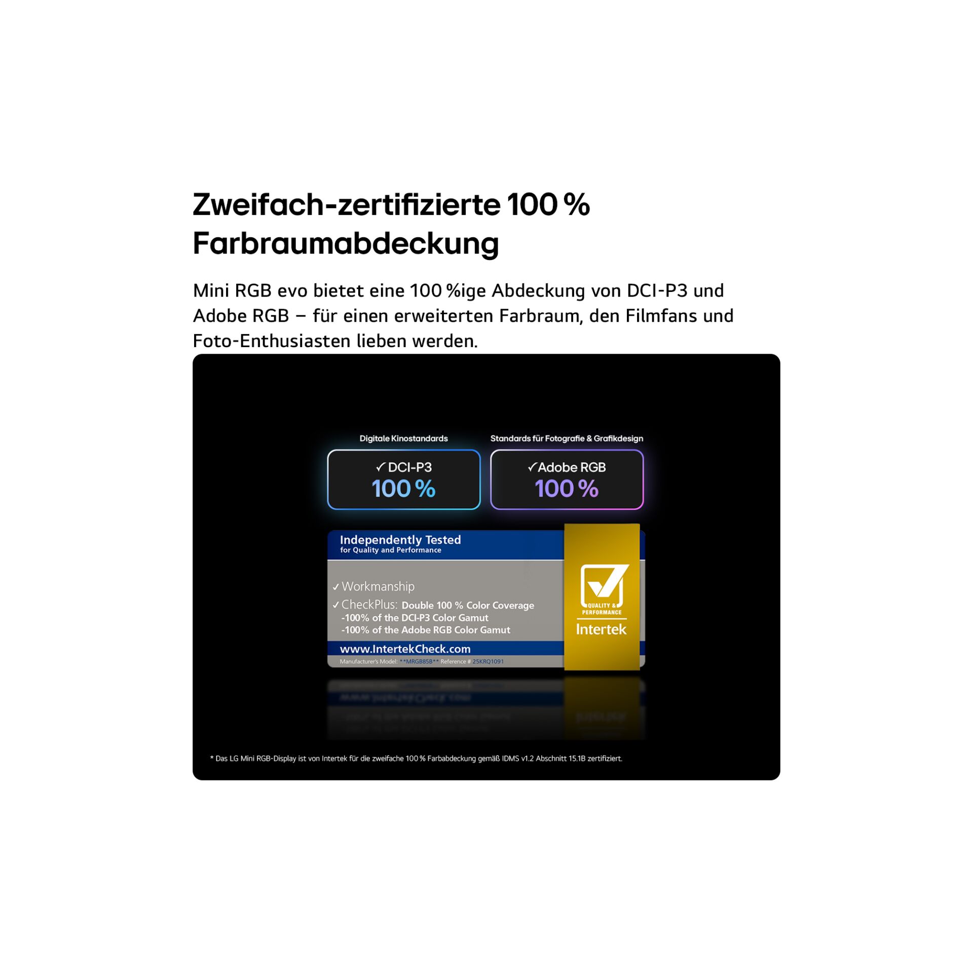 Bezugsfertig, Zweiteiliger Bildschirm, 100% Farbraumabdeckung, DCI-P3, Adobe RGB