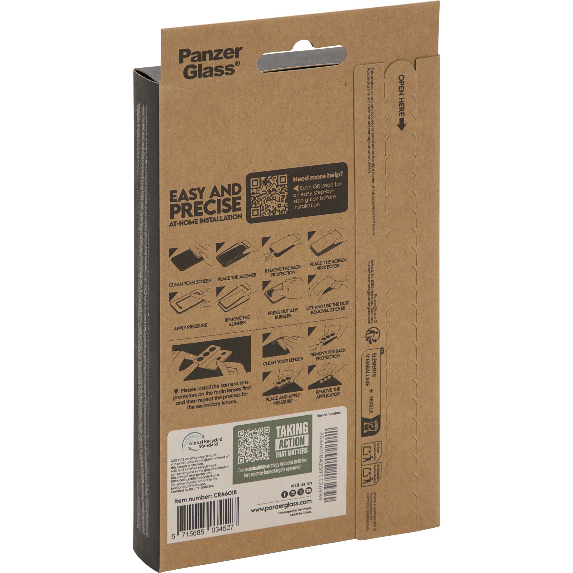Verpackung, Pappe, Anleitung, Panzer Glass, QR-Code