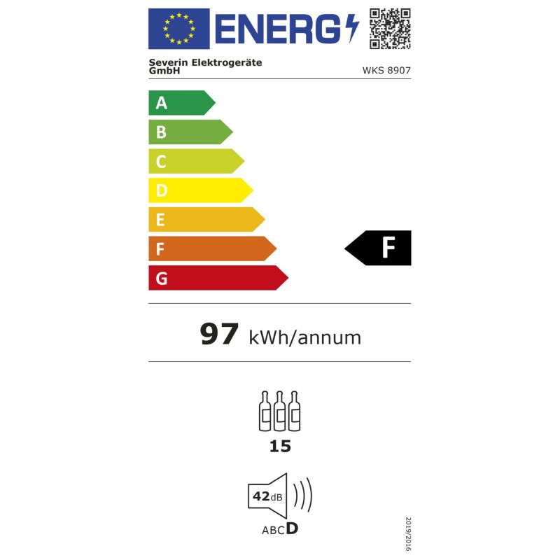 Severin WKS 8907  Weinkühlschrank – Energieeffizienzklasse F